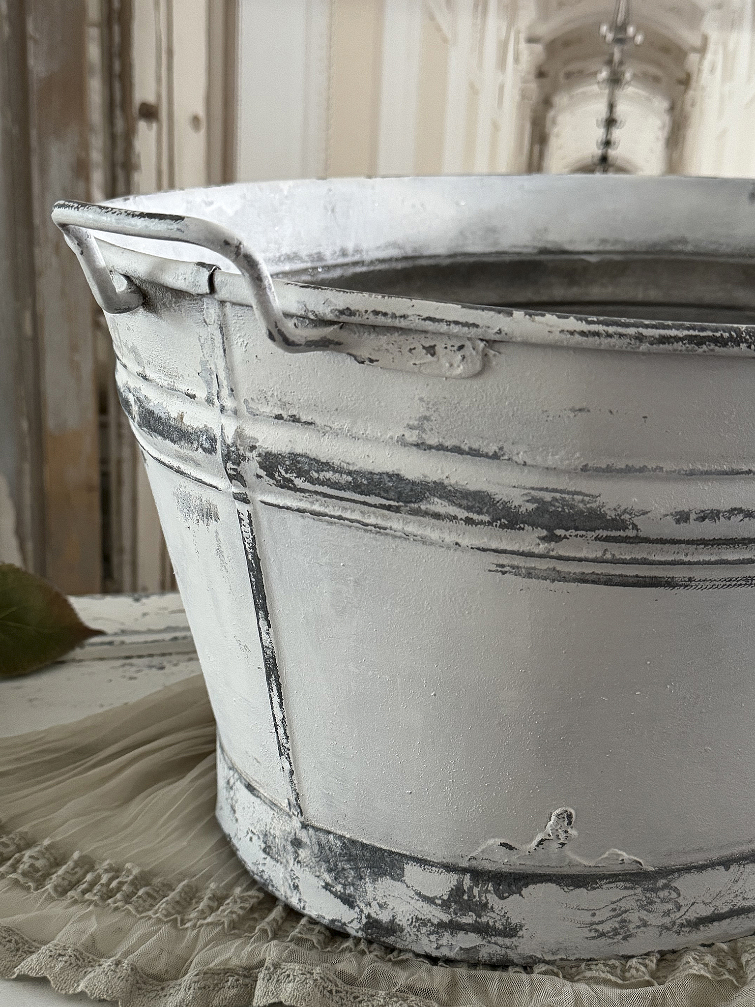 Alte Shabby-Zinkwanne 1947***