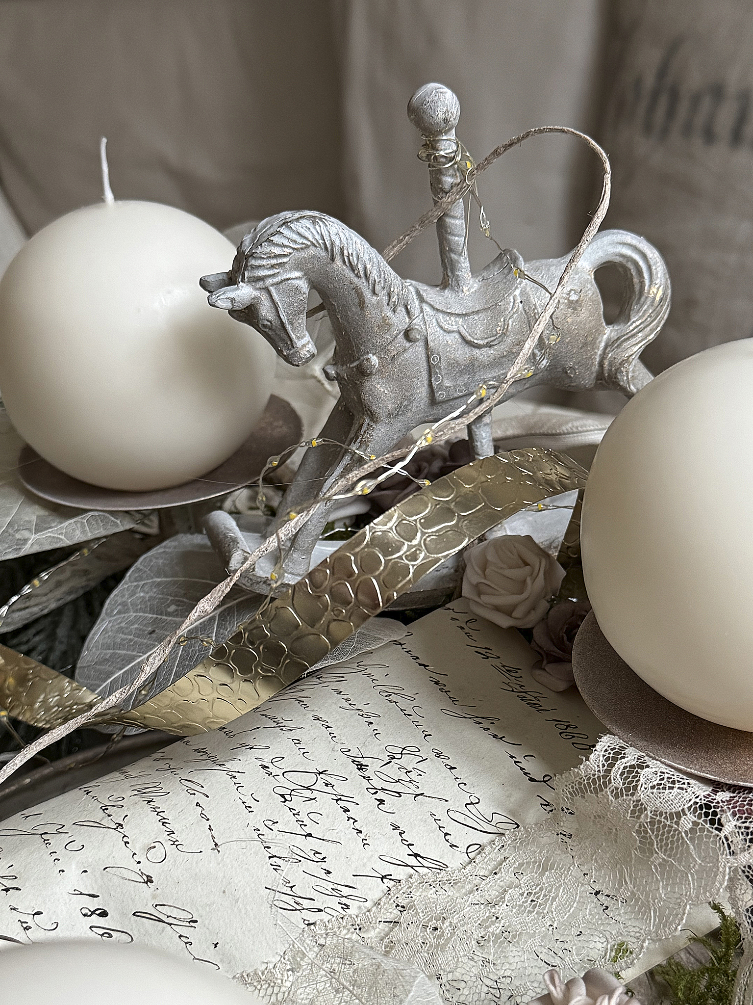 Adventkranz Schale „Romantik“ mit Schriftstück***