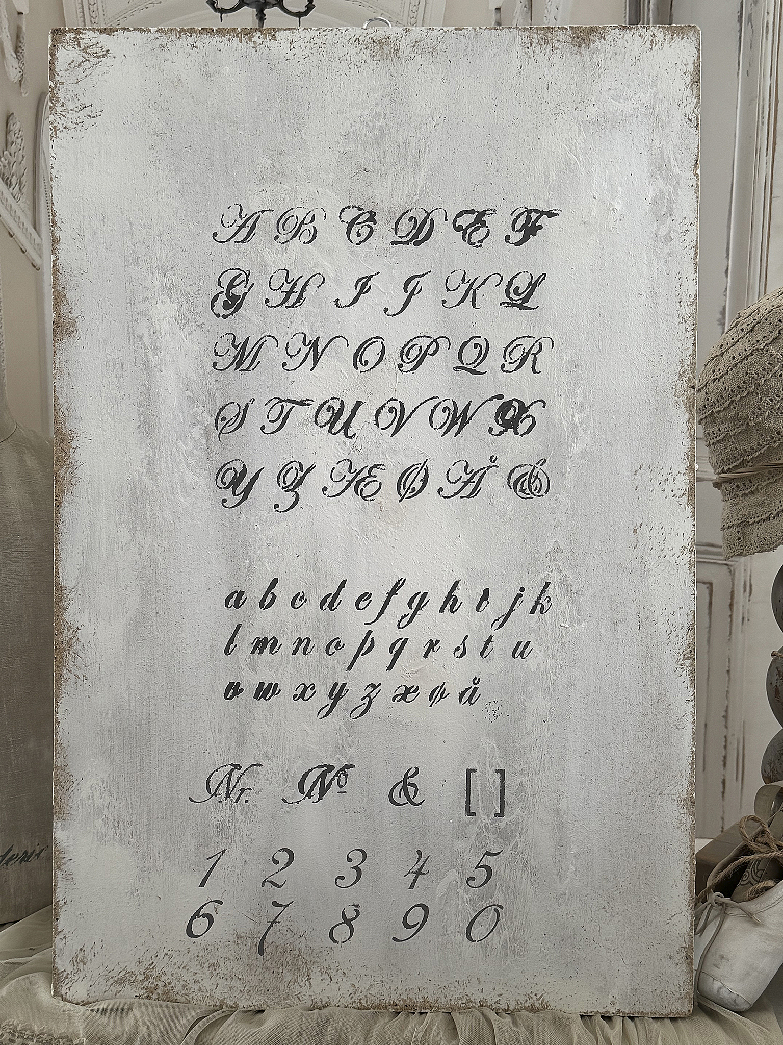 Charmantes Shabby-Holzbild „ABC“ 1***