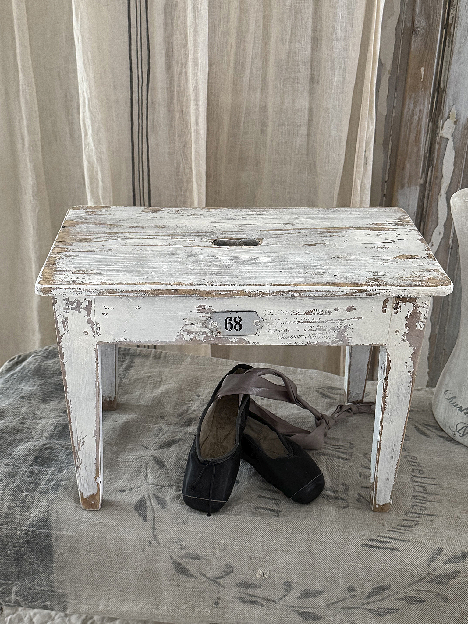 Altes großes Fußbänkchen Shabby-pur***