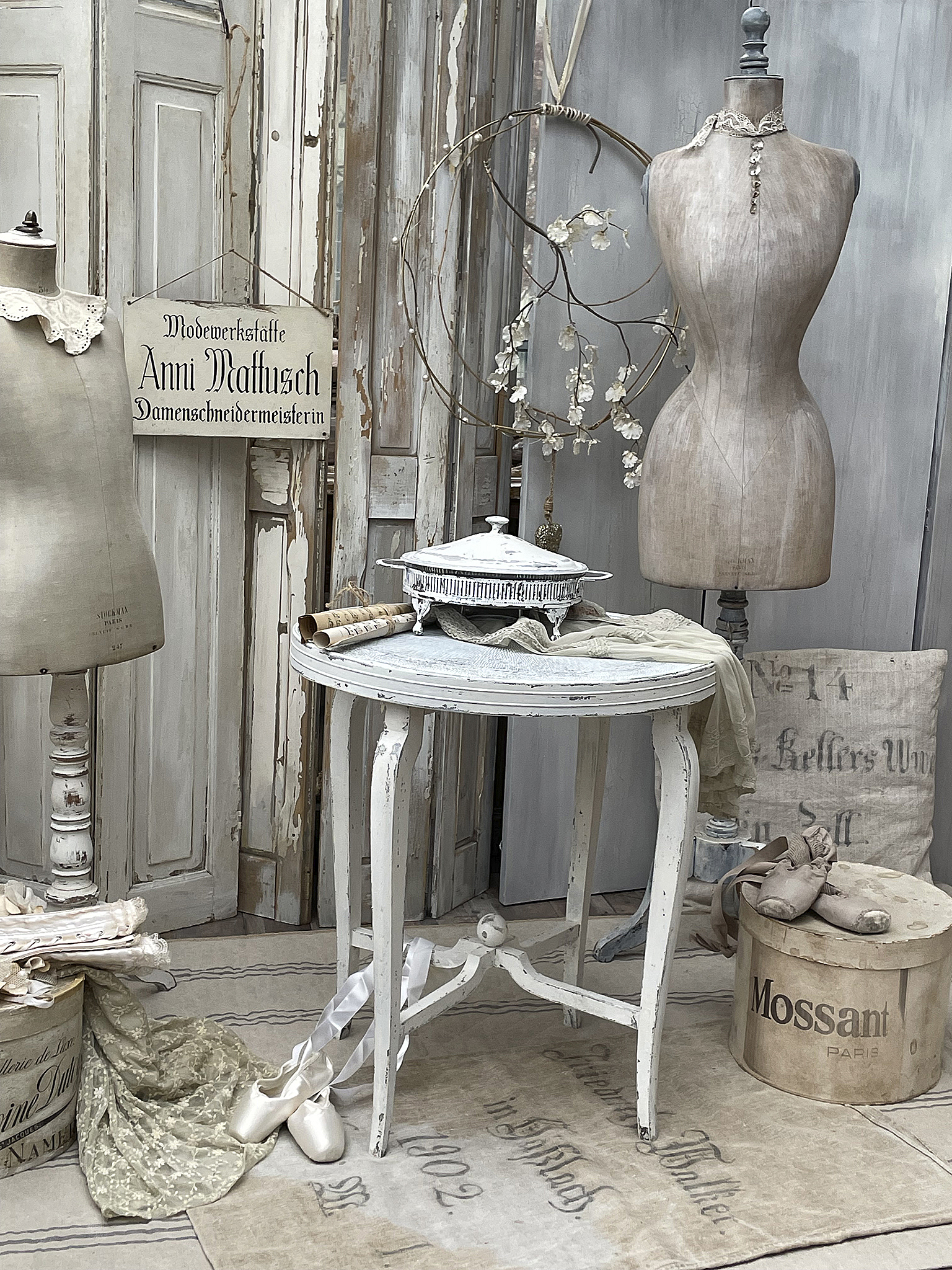 Runder Shabby Tisch/Beistelltisch-Brocante***