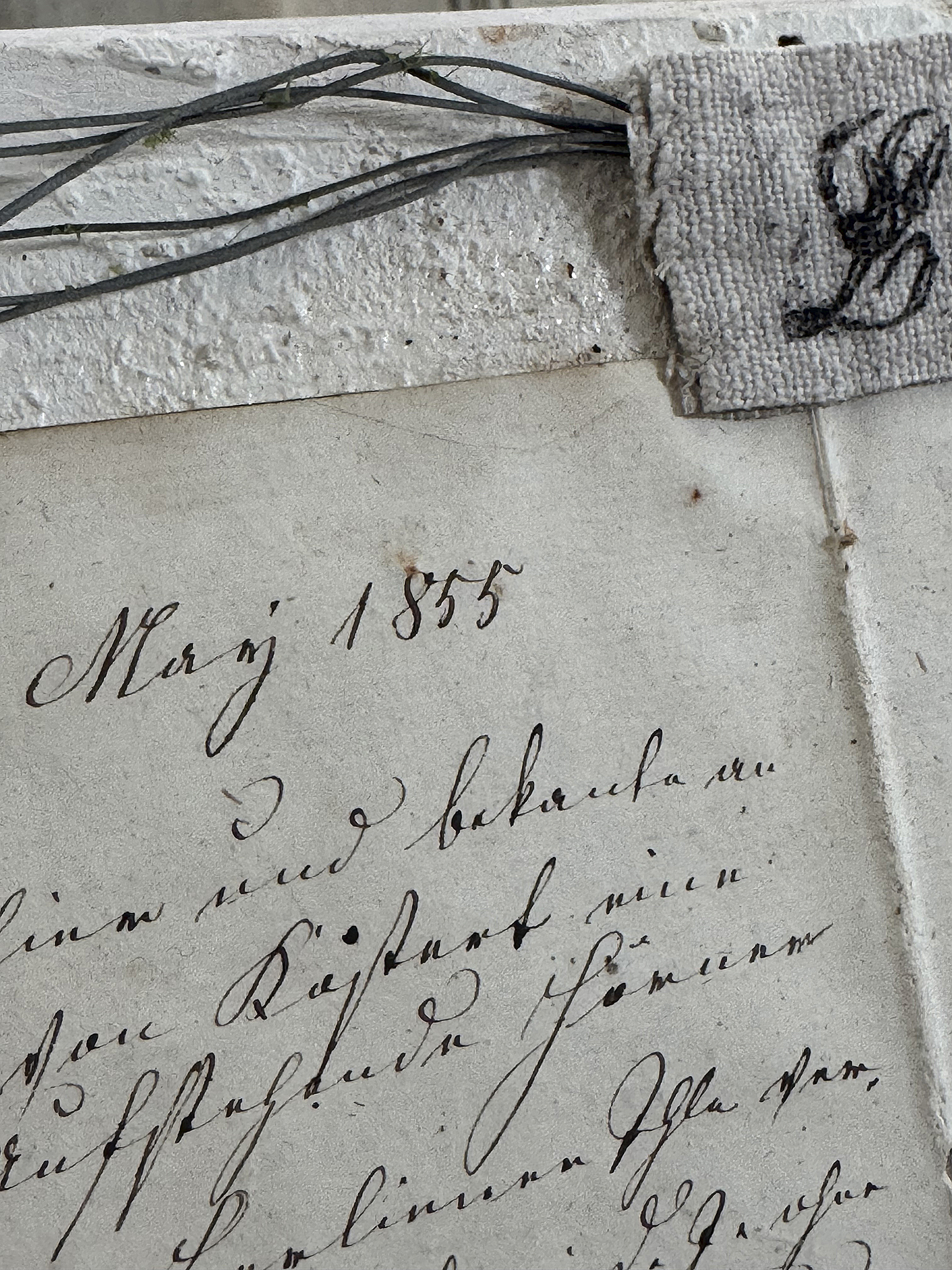 Außergewöhnliches Vintage-Bild mit antikem Dokument von 1855 – einzigartiges Dekorations-Unikat***