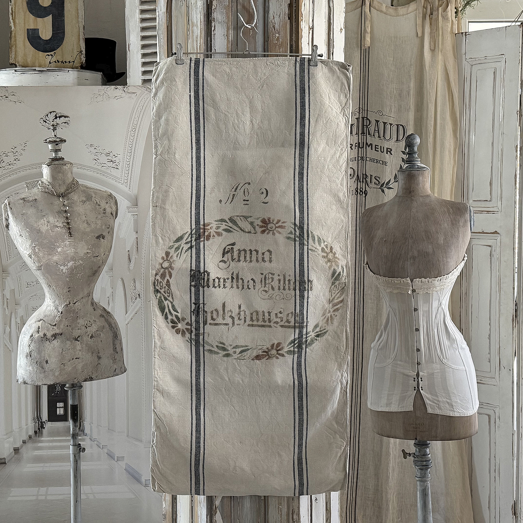  Antiker Mehlsack von 1919-No.2/Blütenkranz***