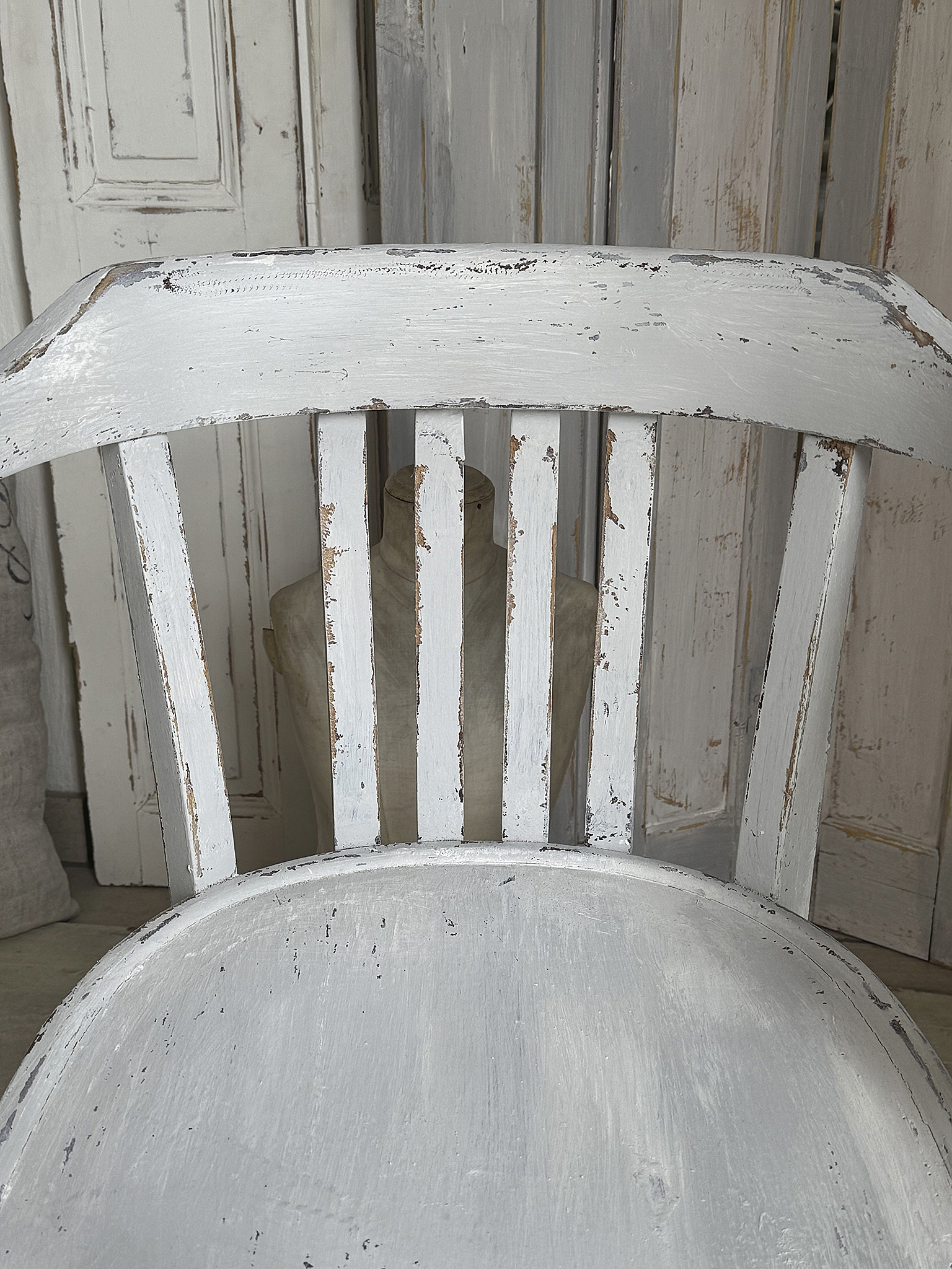 Alter Armlehnenstuhl Bauhaus Vintage/Creme-grau***