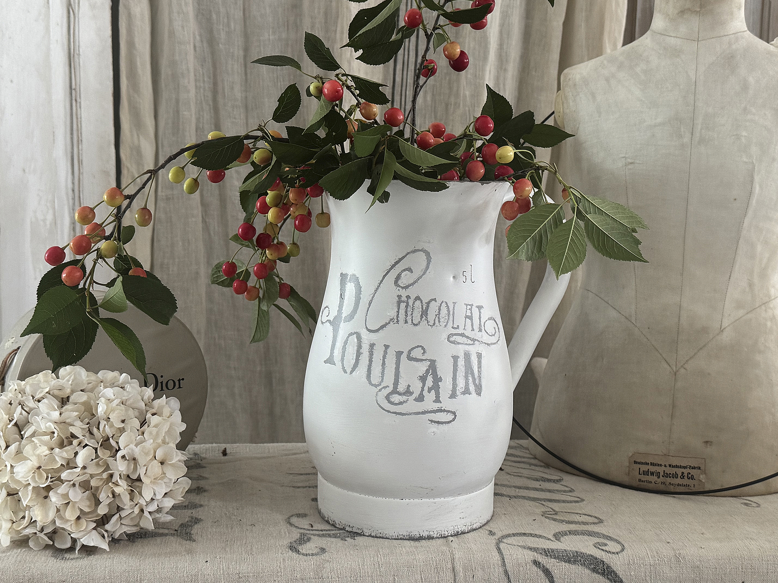 Alte 5-Liter-Metallkanne im französischen Shabby***