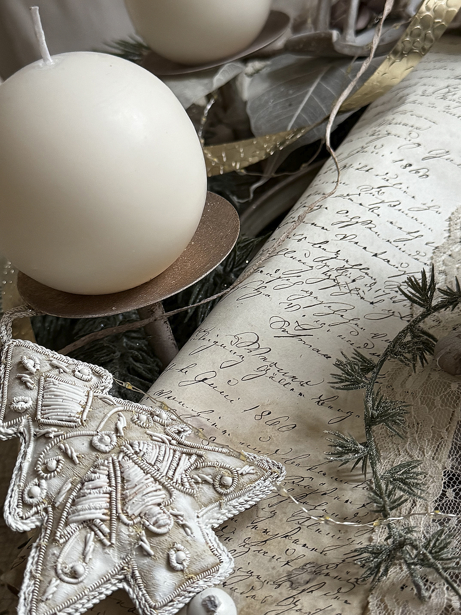 Adventkranz Schale „Romantik“ mit Schriftstück***