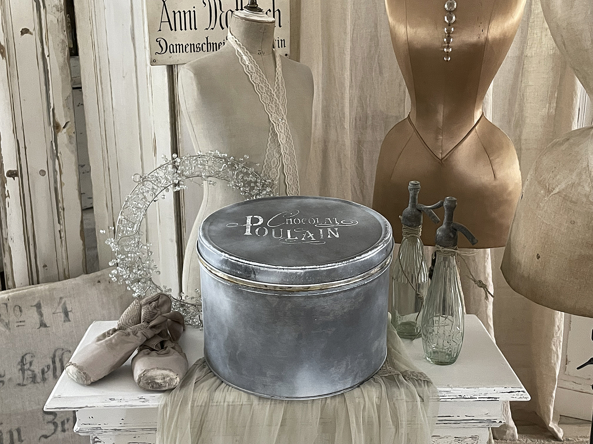 Brocante runde Blechdose Chocolat ***