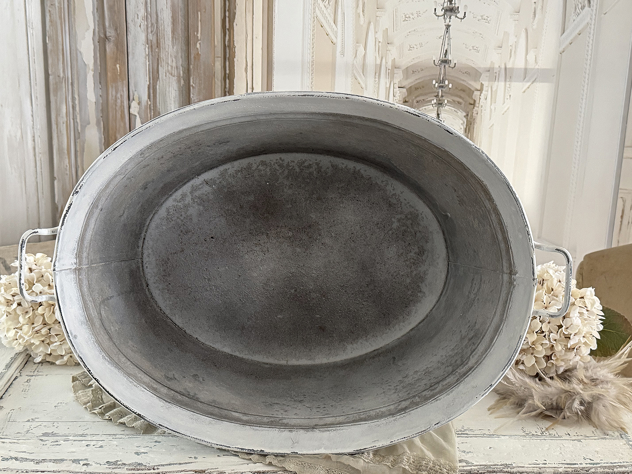 Alte Shabby-Zinkwanne 1947***