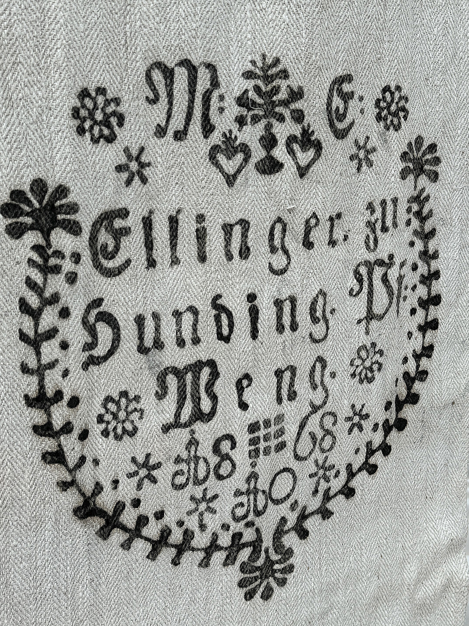 Historischer langer Leinensack/ Mehlsack 1868** Historischer langer Leinensack/ Mehlsack 1868**