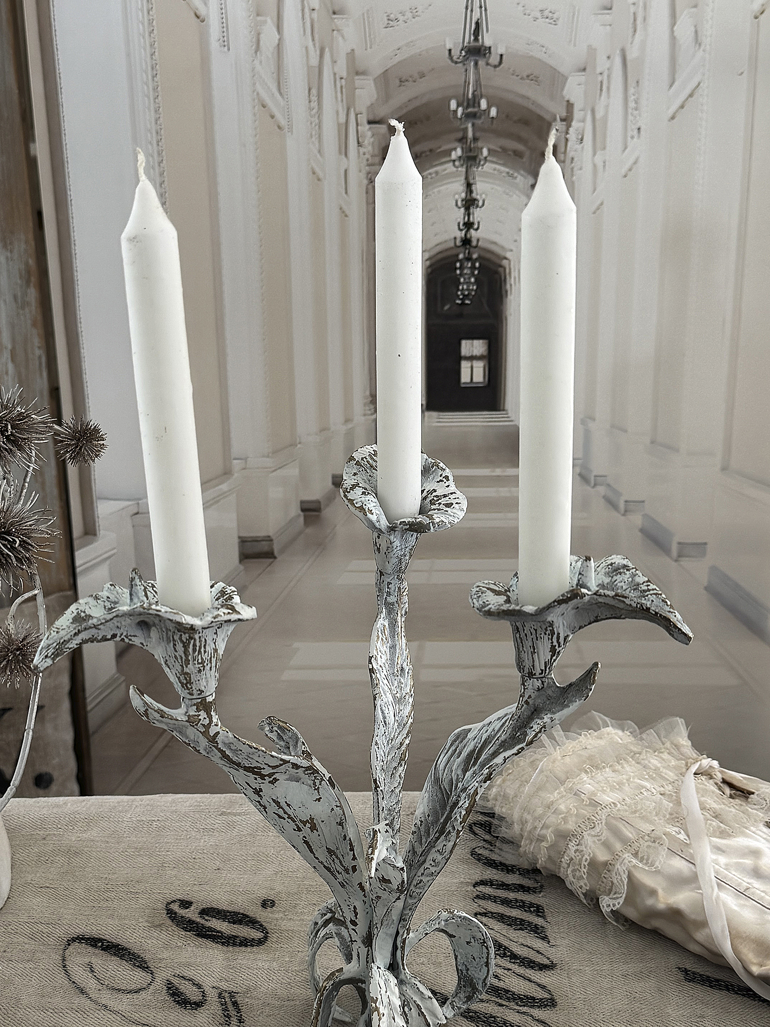 Dreiflammiger Vintage Kerzenleuchter im Jugendstil***