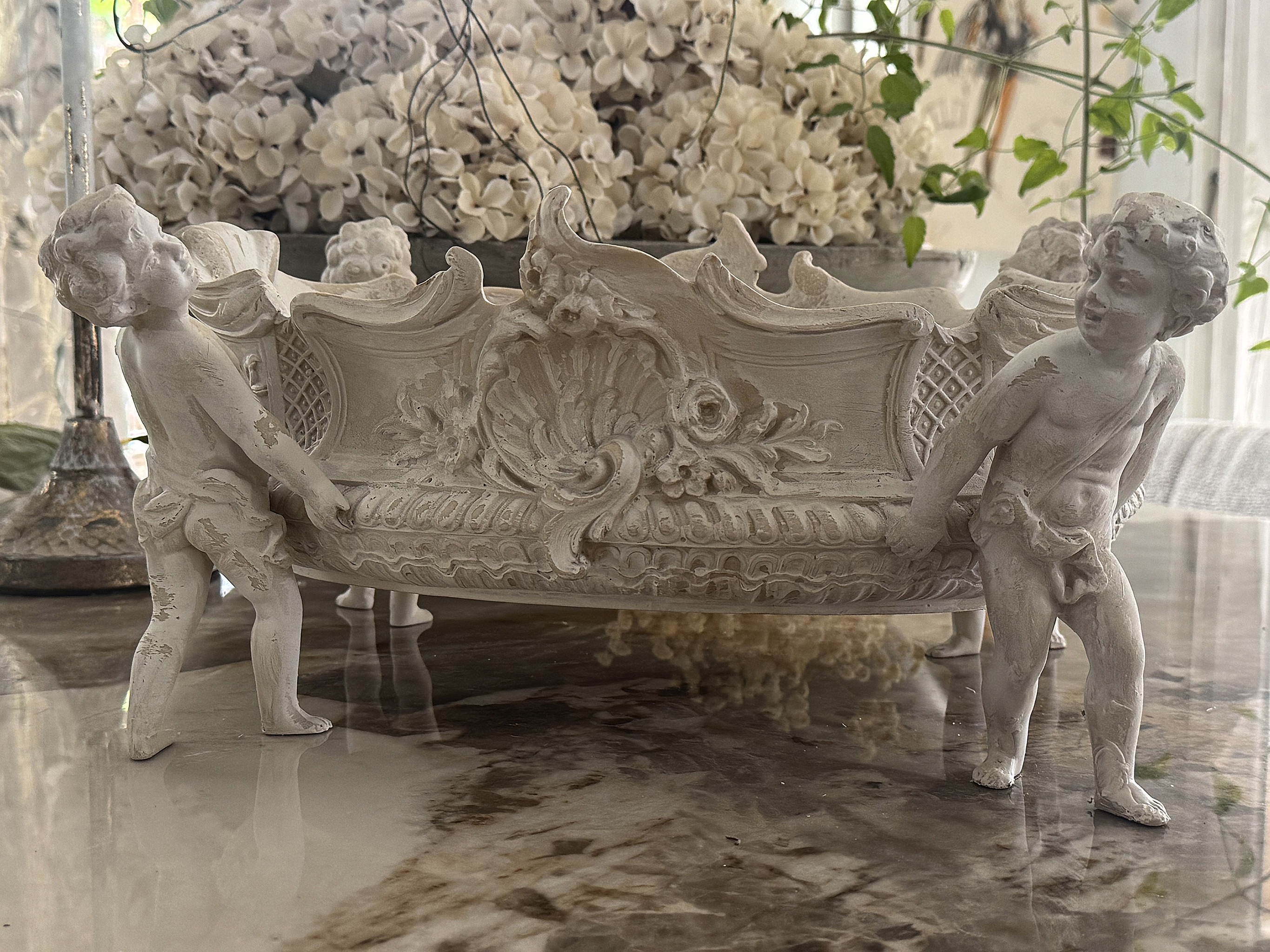 Wunderschöne Shabby-Chic-Jardinière mit Putten – romantisches Rokoko-Flair***
