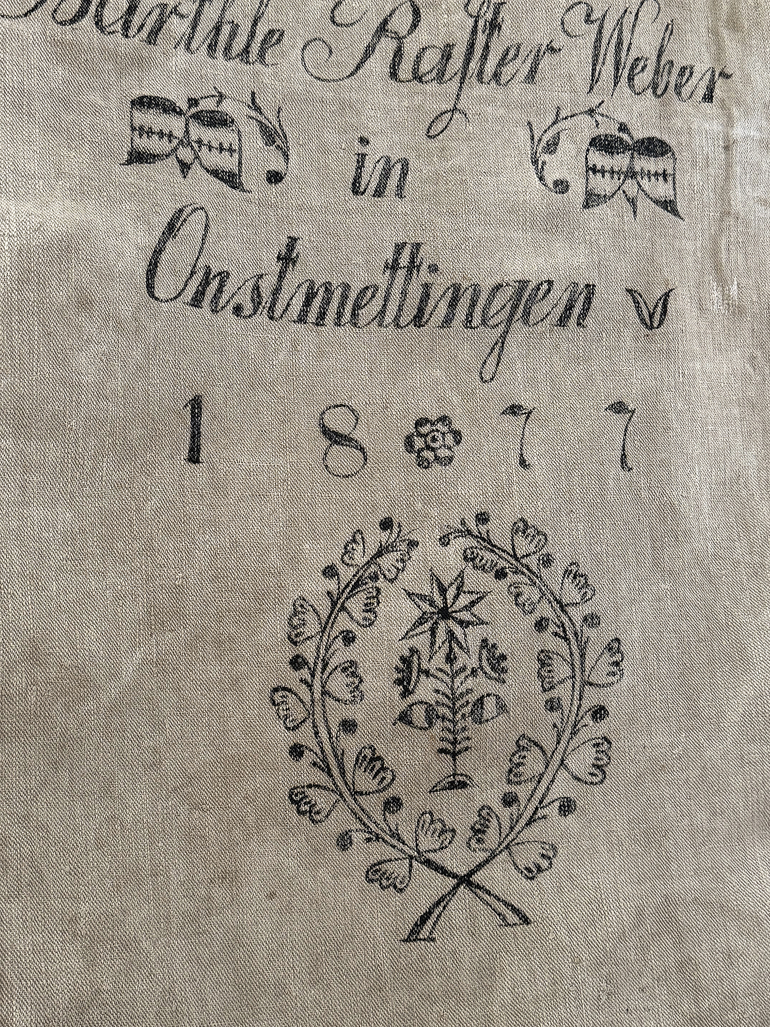 Historischer Mehlsack aus dem Jahr 1877 – seltenes Original mit wunderschönem Druck***