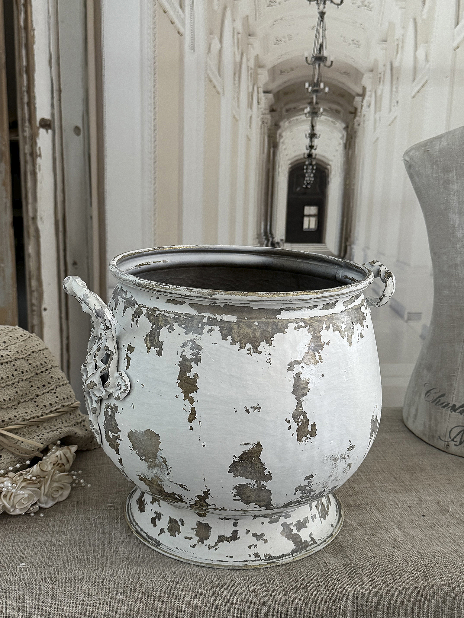 Großer Vintage-Messingtopf im Shabby-chic*** Großer Vintage-Messingtopf im Shabby-chic***