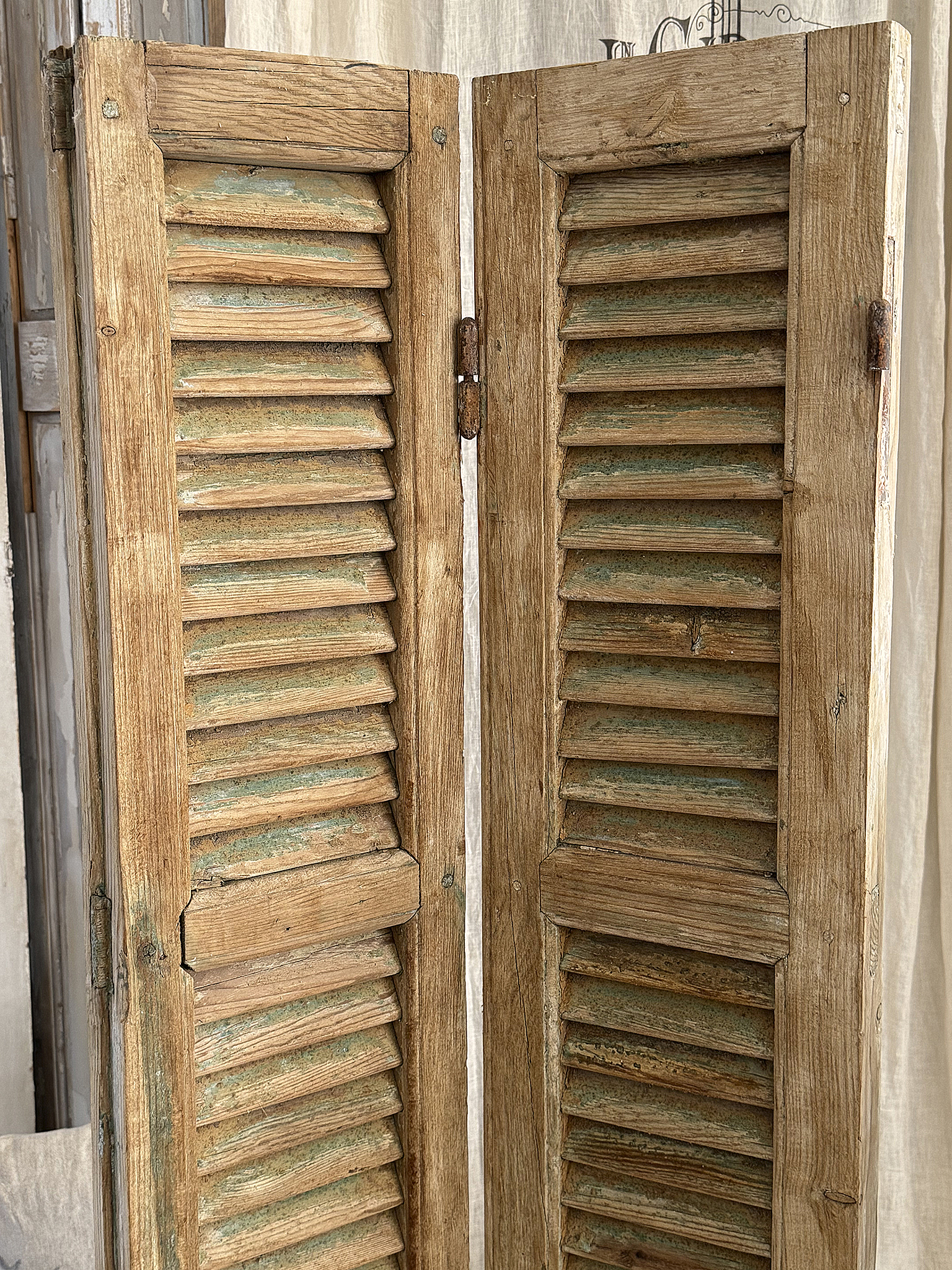 Vintage-Schätzchen Lamellen-Paravent aus Frankreich***