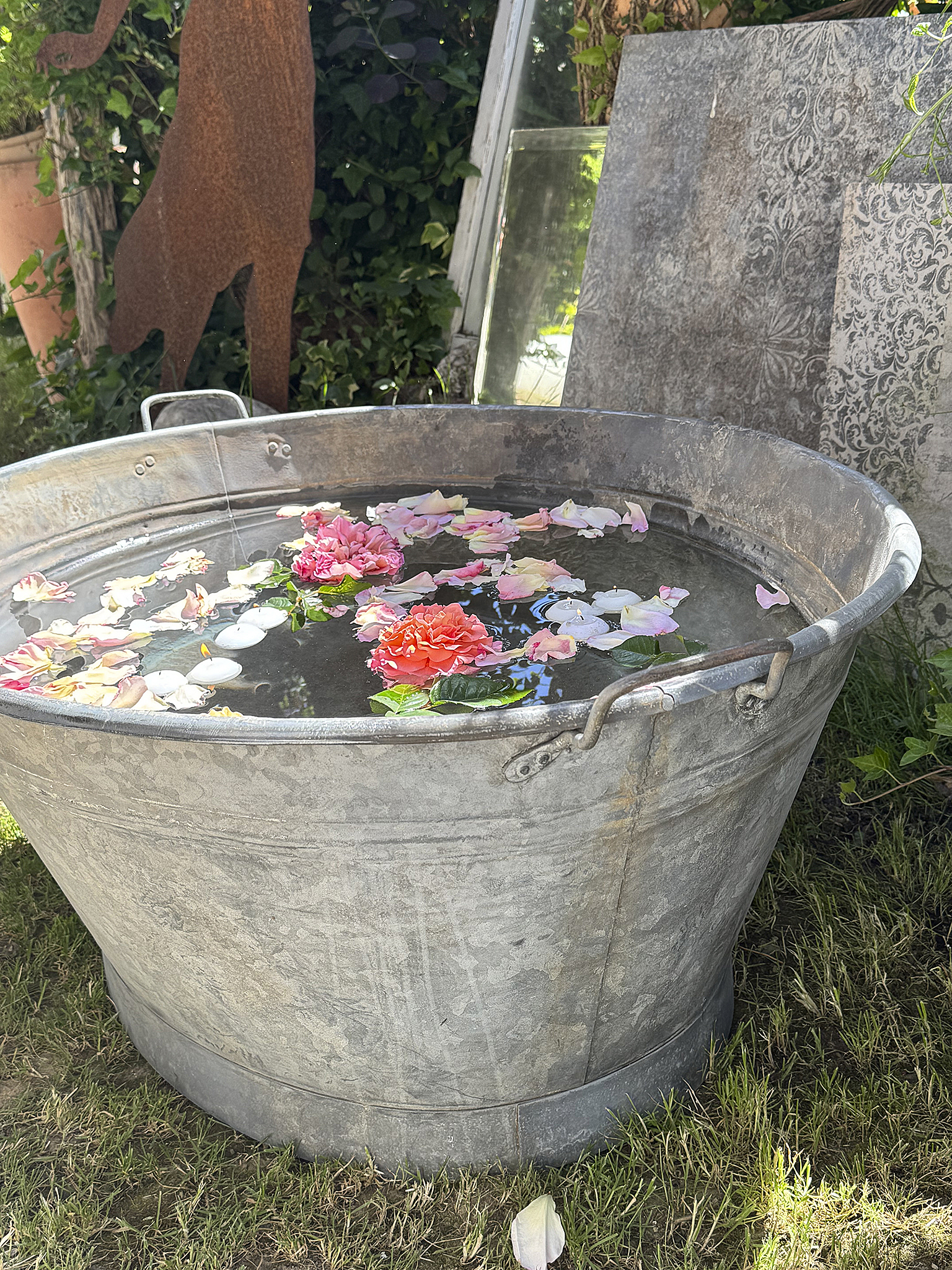 Alte sehr große Zinkwanne mit authentischer Patina – 100Liter***