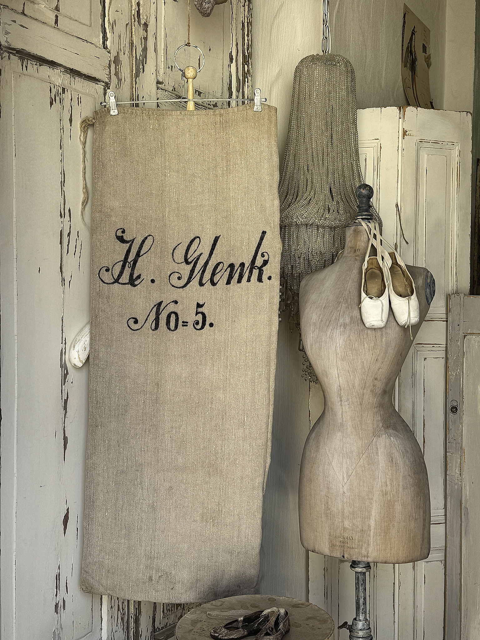 Alter Leinensack/ Mehlsack Schreibschrift No.5***