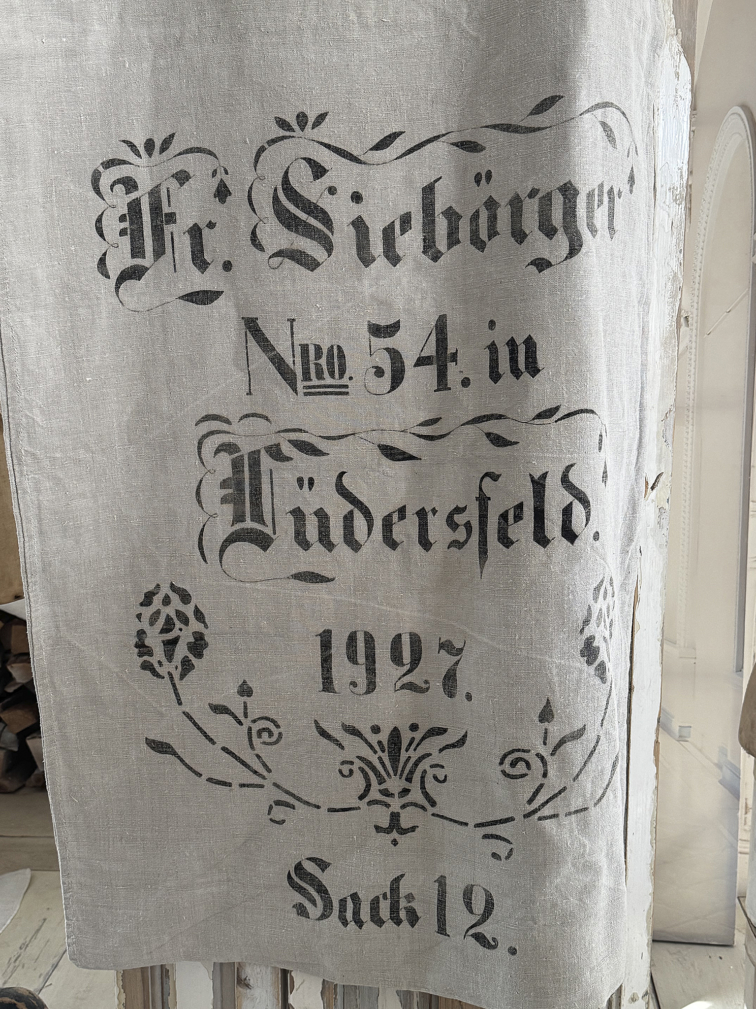 Alter Leinensack von 1927 – Originaldruck & zeitlose Authentizität***