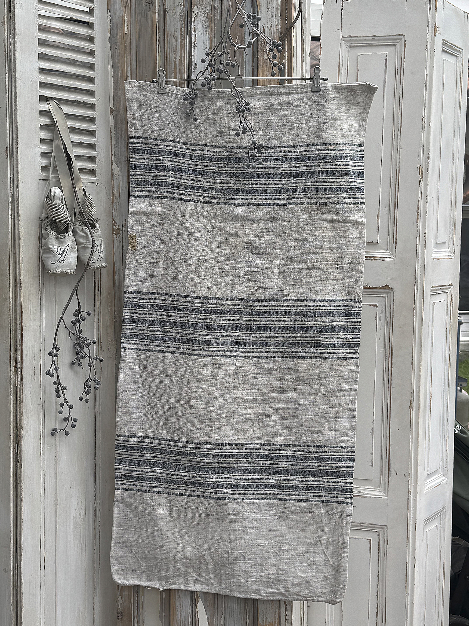 Schöner alter Leinensack mit breiten Streifen***