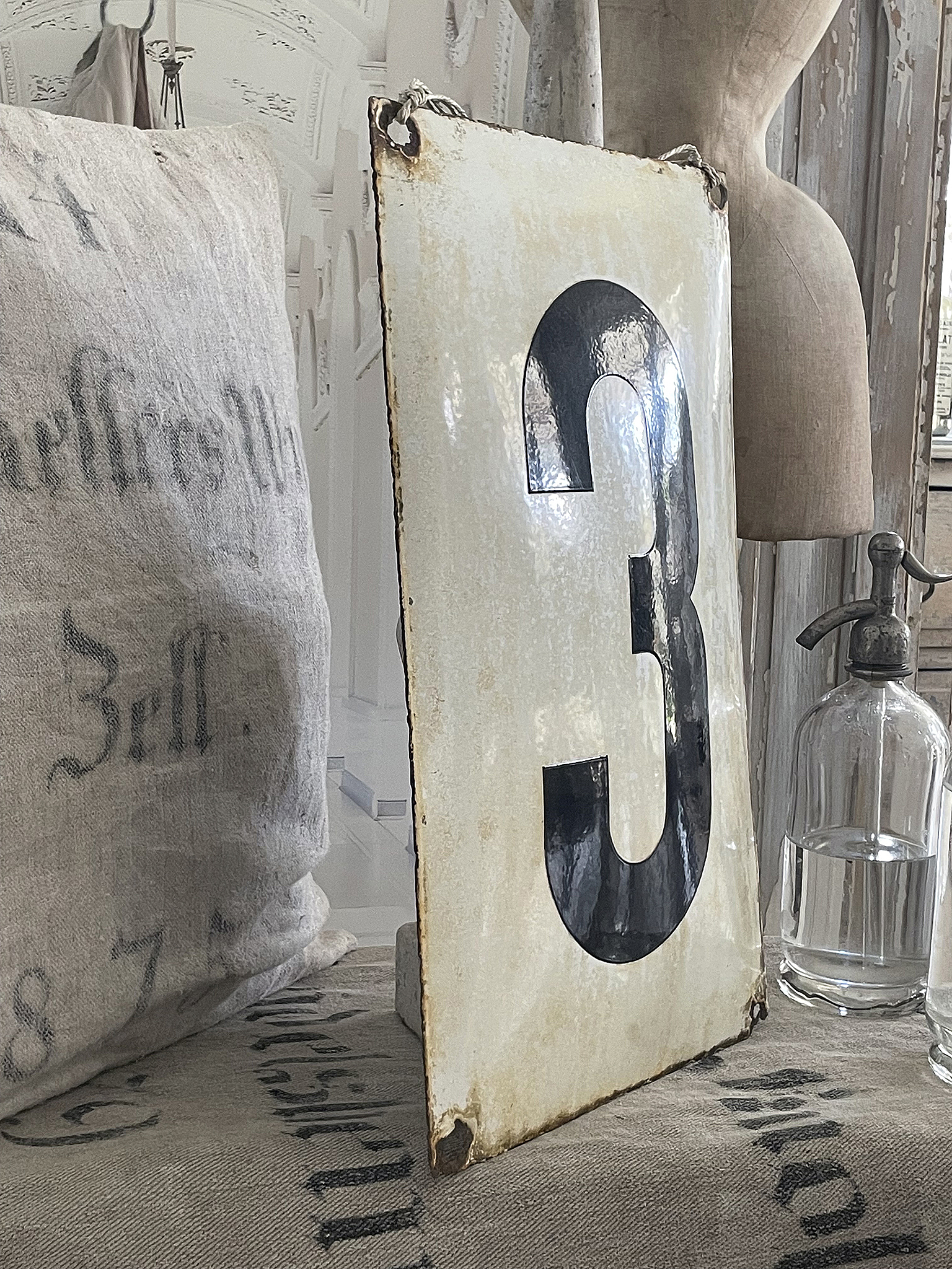Reserviert für Constanze !  Altes großes Emailleschild 3***