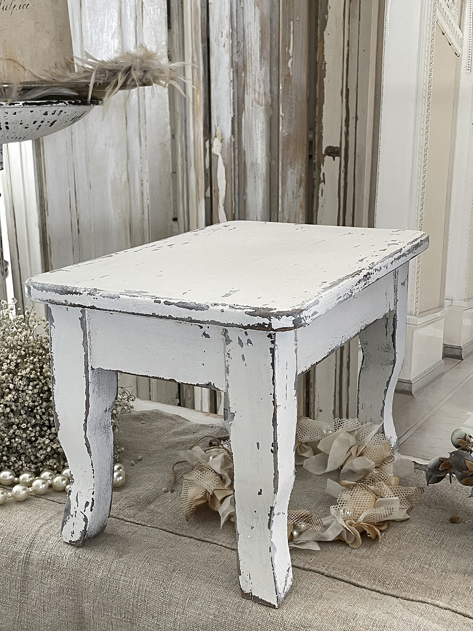 Großes Fußbänkchen Biedermeier*** Großes Fußbänkchen Biedermeier***