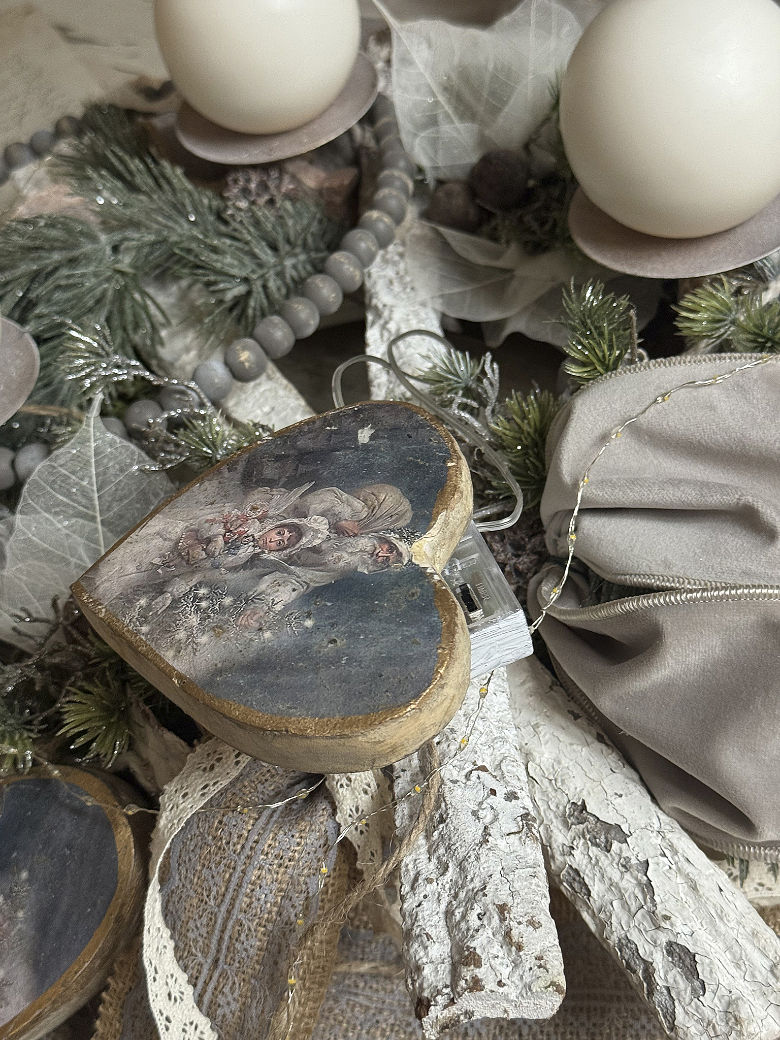 Großer Adventkranz mit Schalenteller ein festliches Unikat***