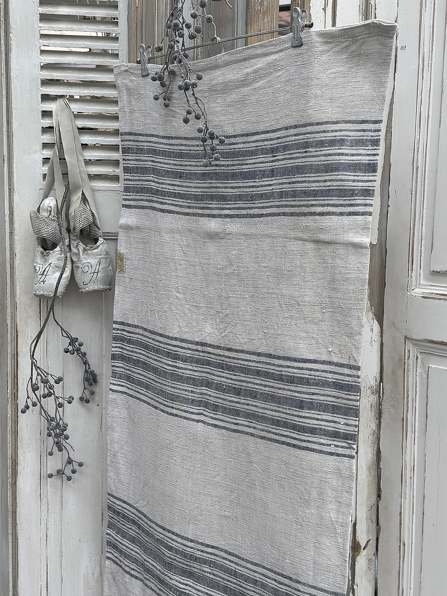 Schöner alter Leinensack mit breiten Streifen***