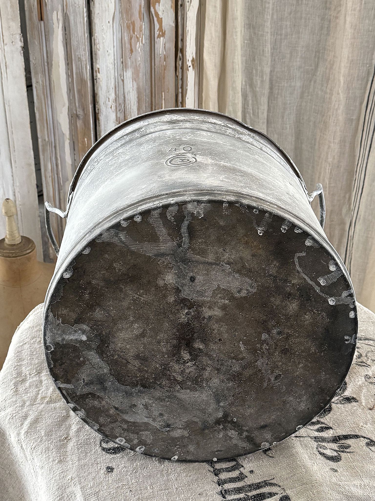 Alter großer Zinktopf mit wunderschöner Patina und 40 Liter Volumen***