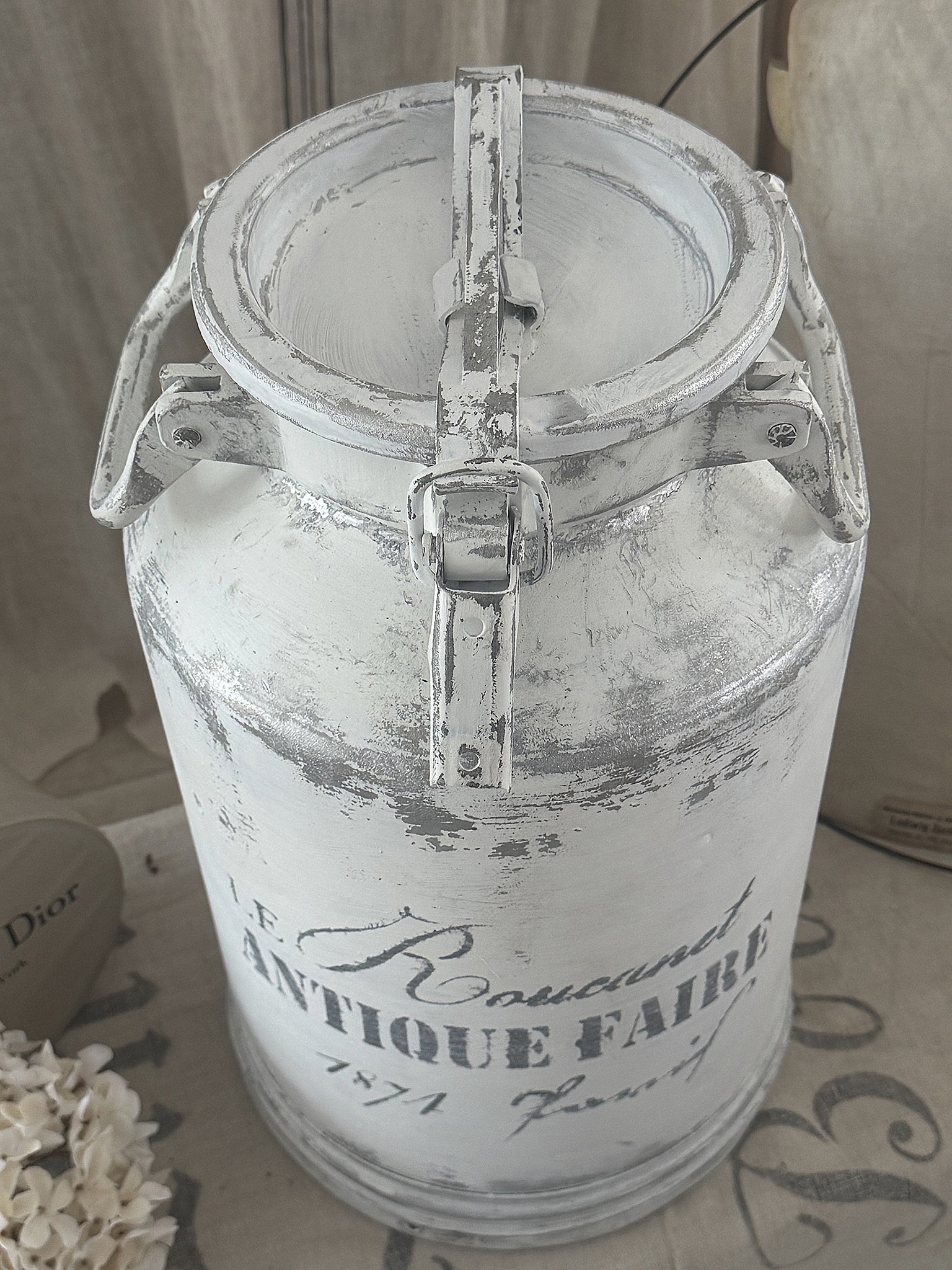 Große alte Milchkanne aus Zink im französischen Shabby Chic***