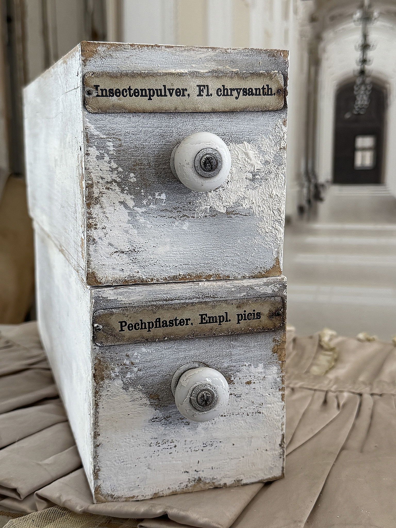 Duo alte Apothekerschubladen***