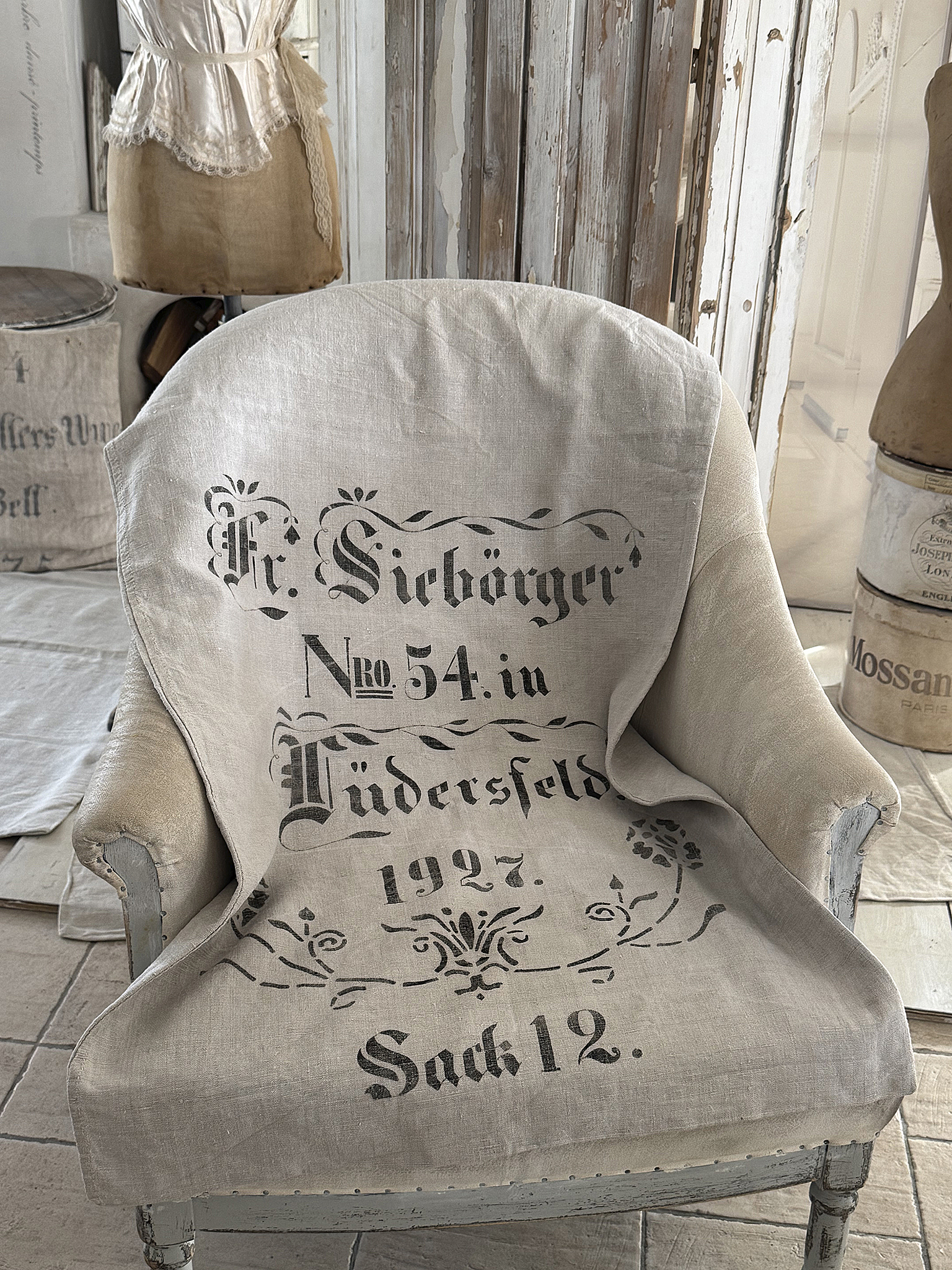 Alter Leinensack von 1927 – Originaldruck & zeitlose Authentizität***