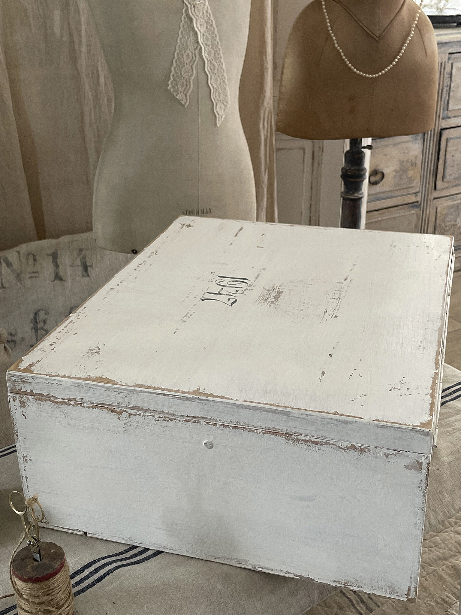  Antike große Hut-Kiste 1947***