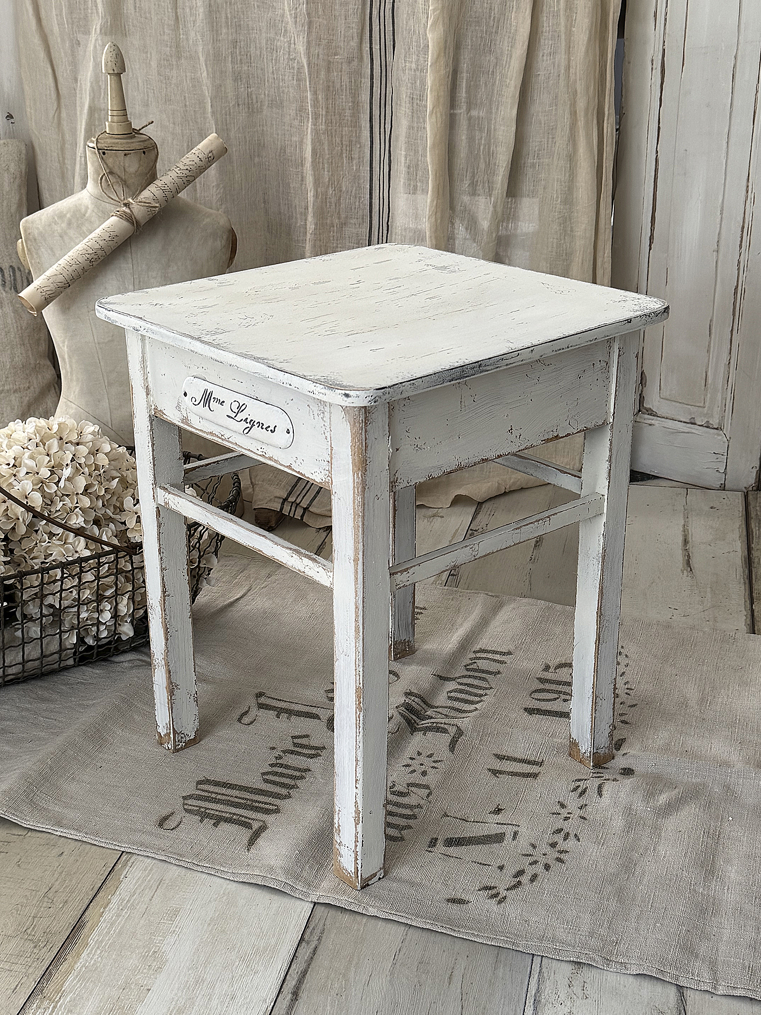Alter Klapphocker mit Staufach Charmantes Vintage-Unikat***