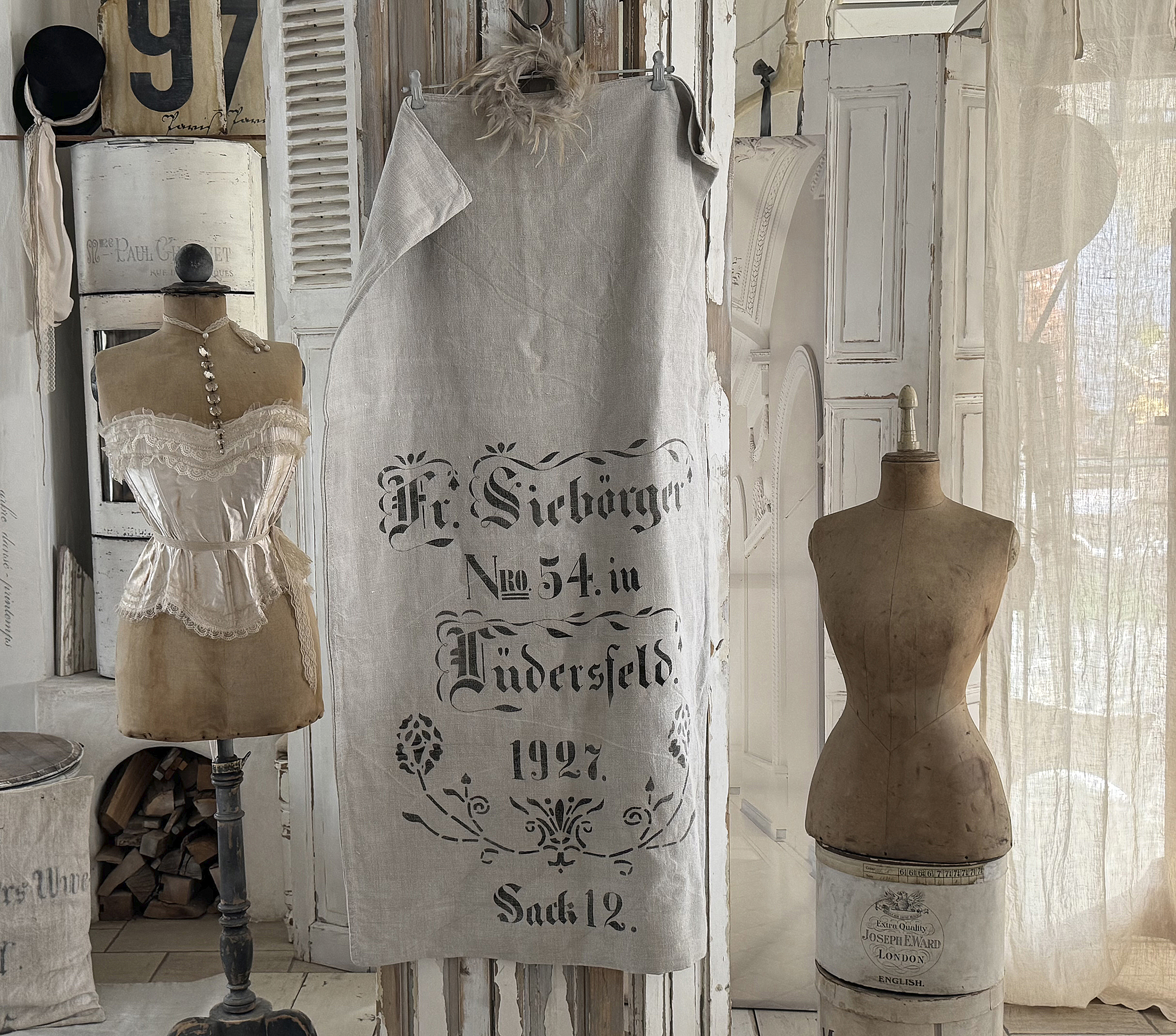 Alter Leinensack von 1927 – Originaldruck & zeitlose Authentizität***