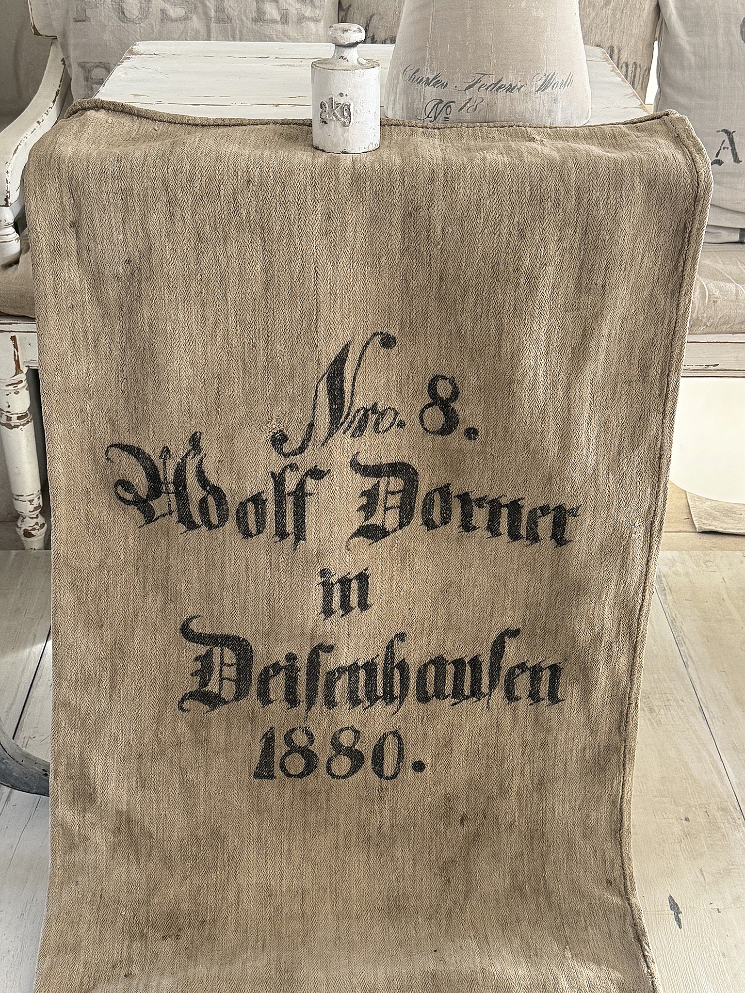 Historischer Leinensack / Getreidesack von 1880 mit Originaldruck***