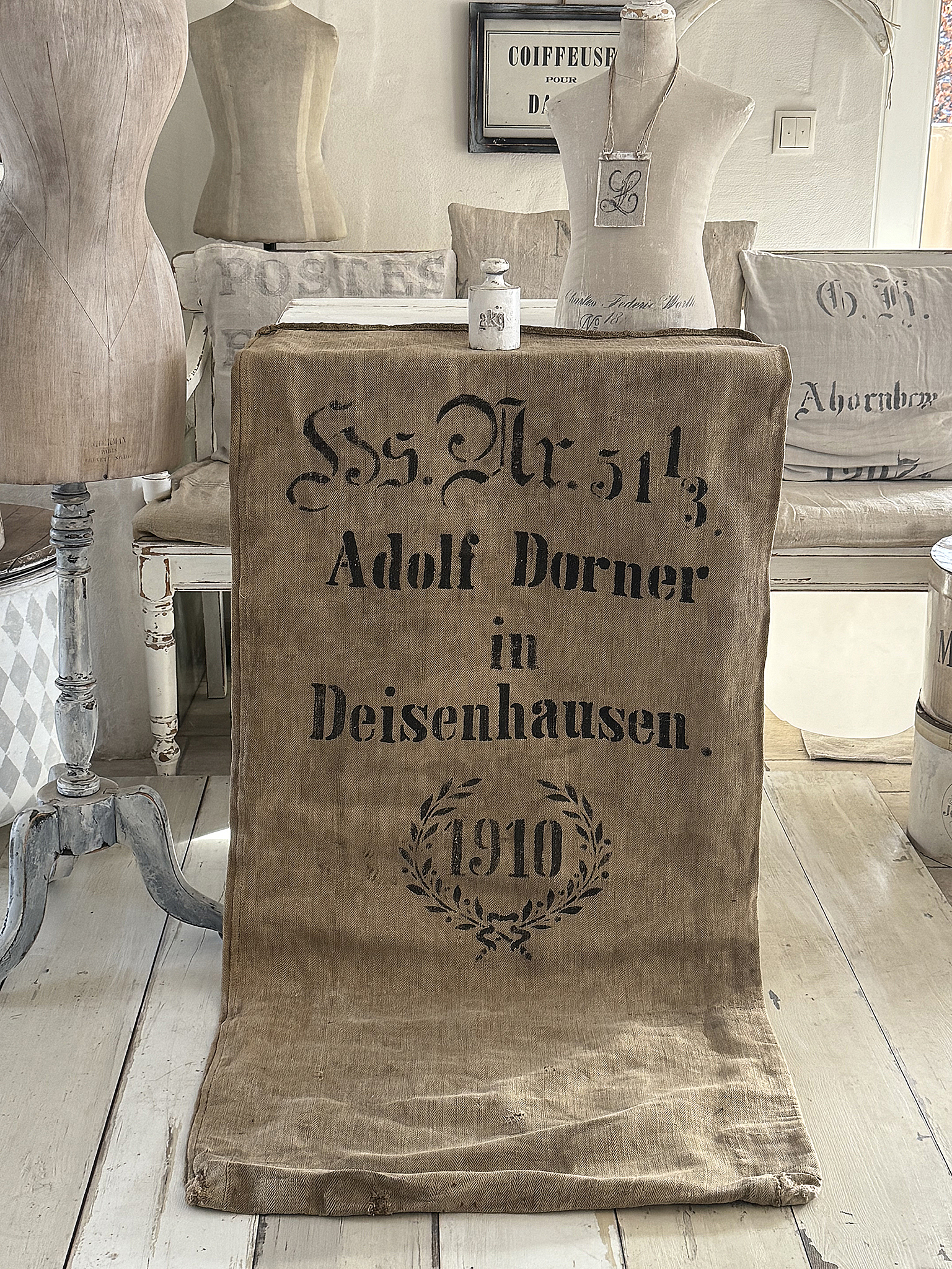 Alter Leinensack / Getreidesack von 1910 mit Originaldruck***