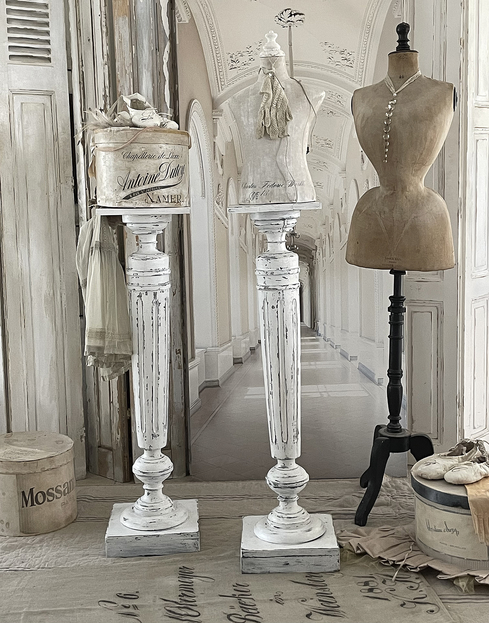 Antike große Holzsäule Shabby-Chic*** Antike große Holzsäule Shabby-Chic***