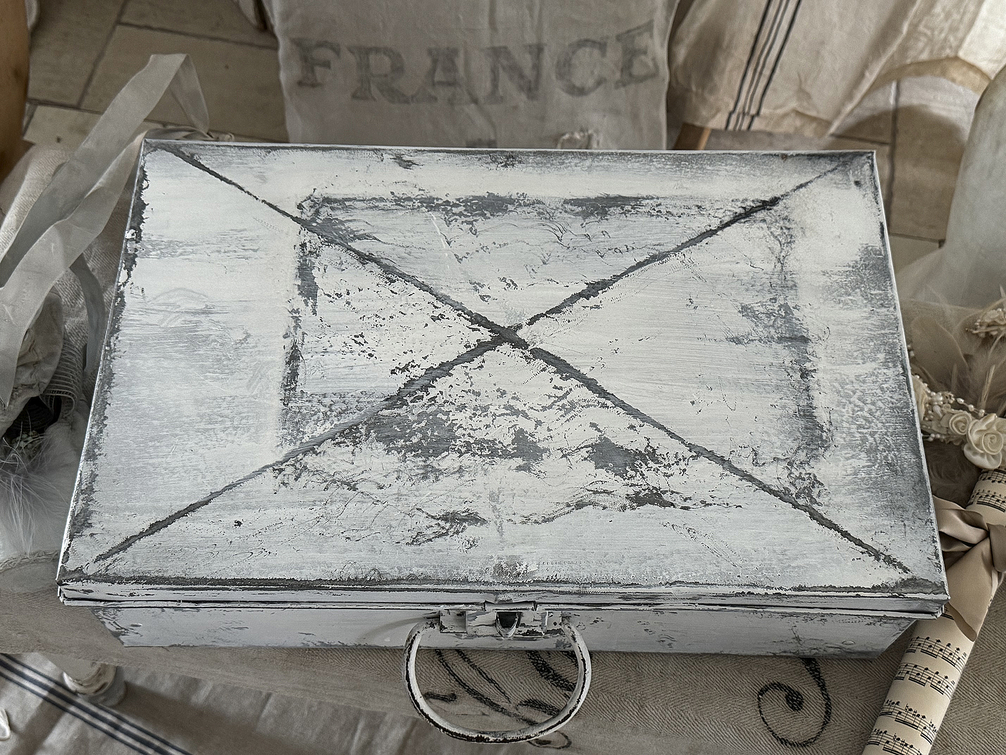  Alte wertige Klappkiste aus Zink***