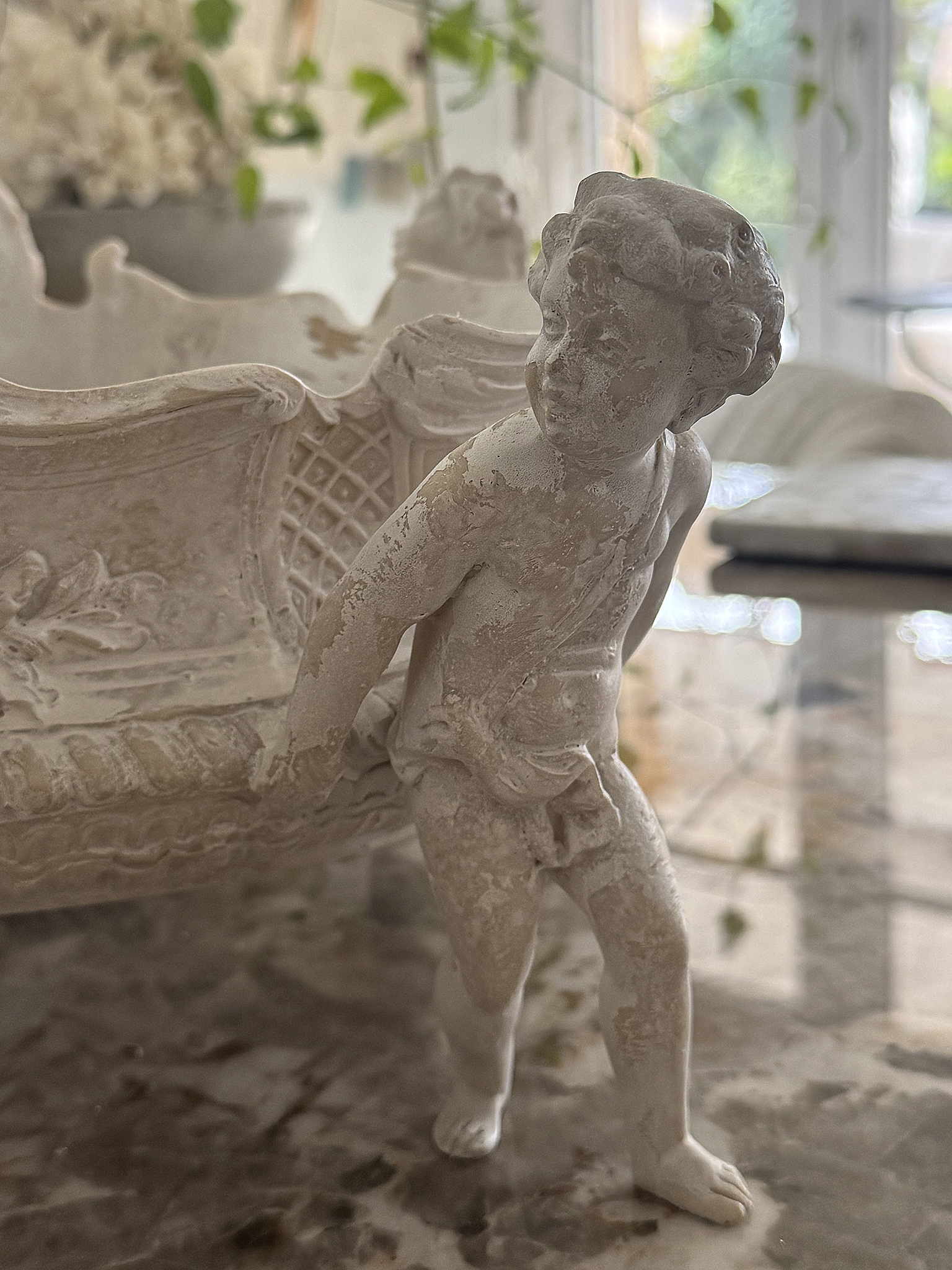 Wunderschöne Shabby-Chic-Jardinière mit Putten – romantisches Rokoko-Flair***