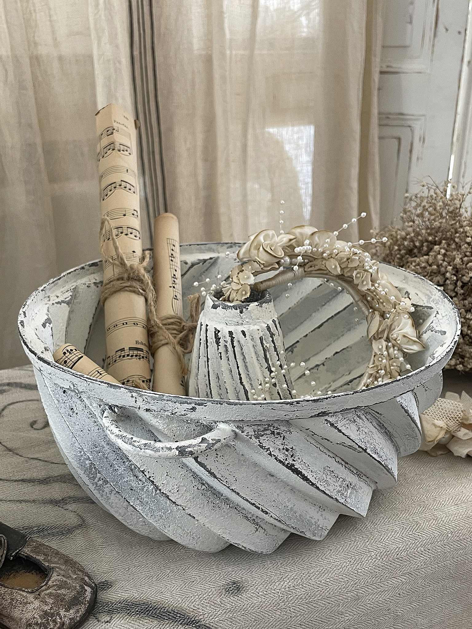 Alte Gusseisen-Gugelhupf-Form "Shabby-chic*** Alte Gusseisen-Gugelhupf-Form "Shabby-chic***
