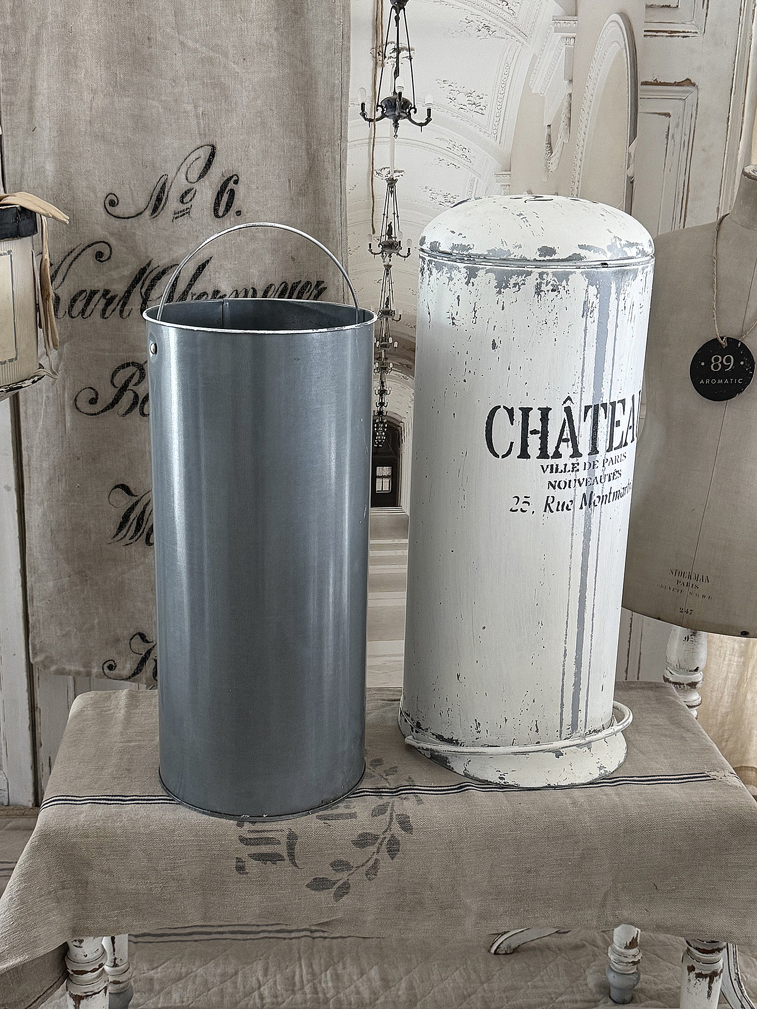 Reserviert! Vintage-Look Treteimer aus Metall ***