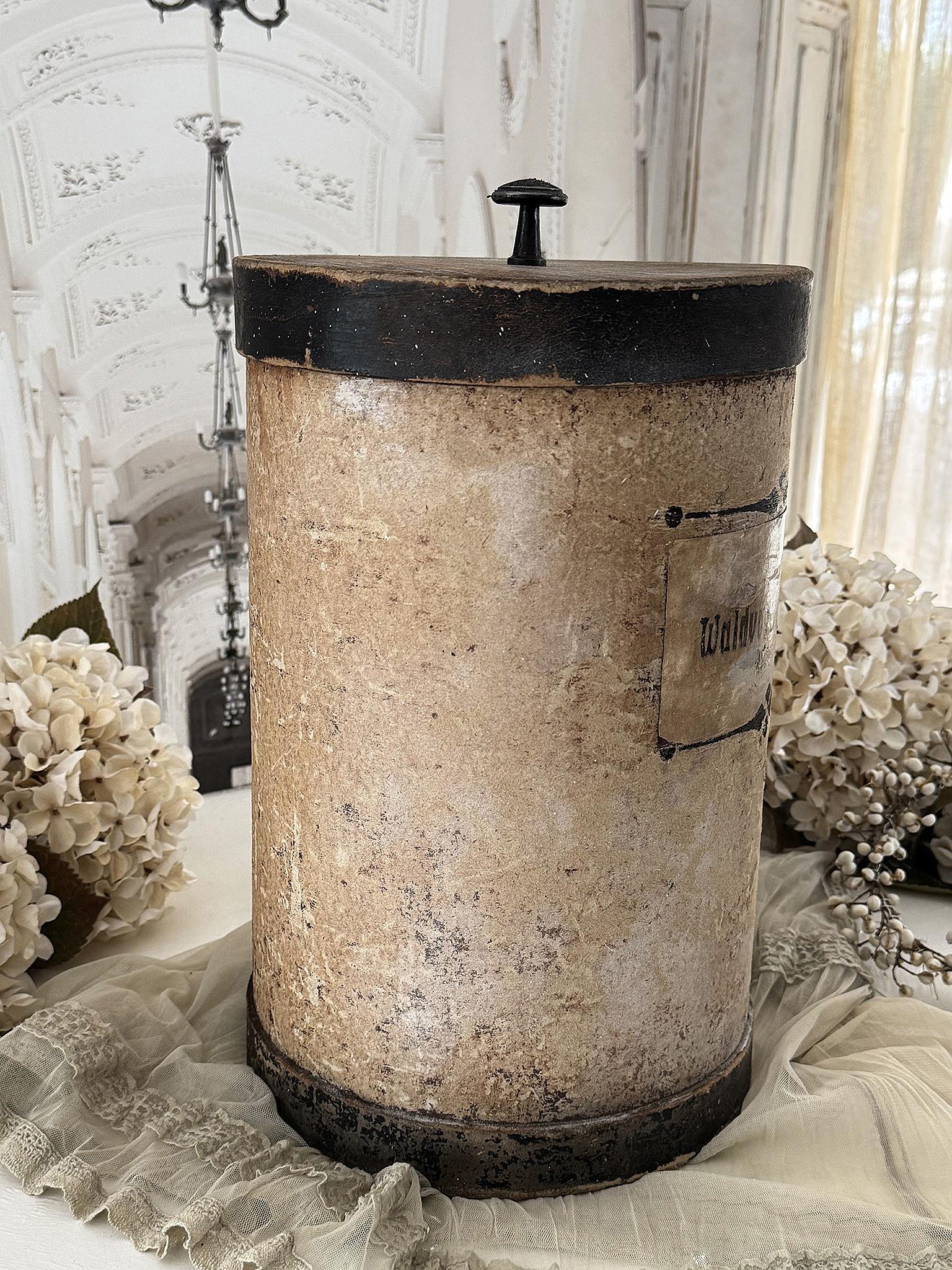 Antike Apothekerdose Waldvogelfutter Vintage Apothekendose mit Originalschild***