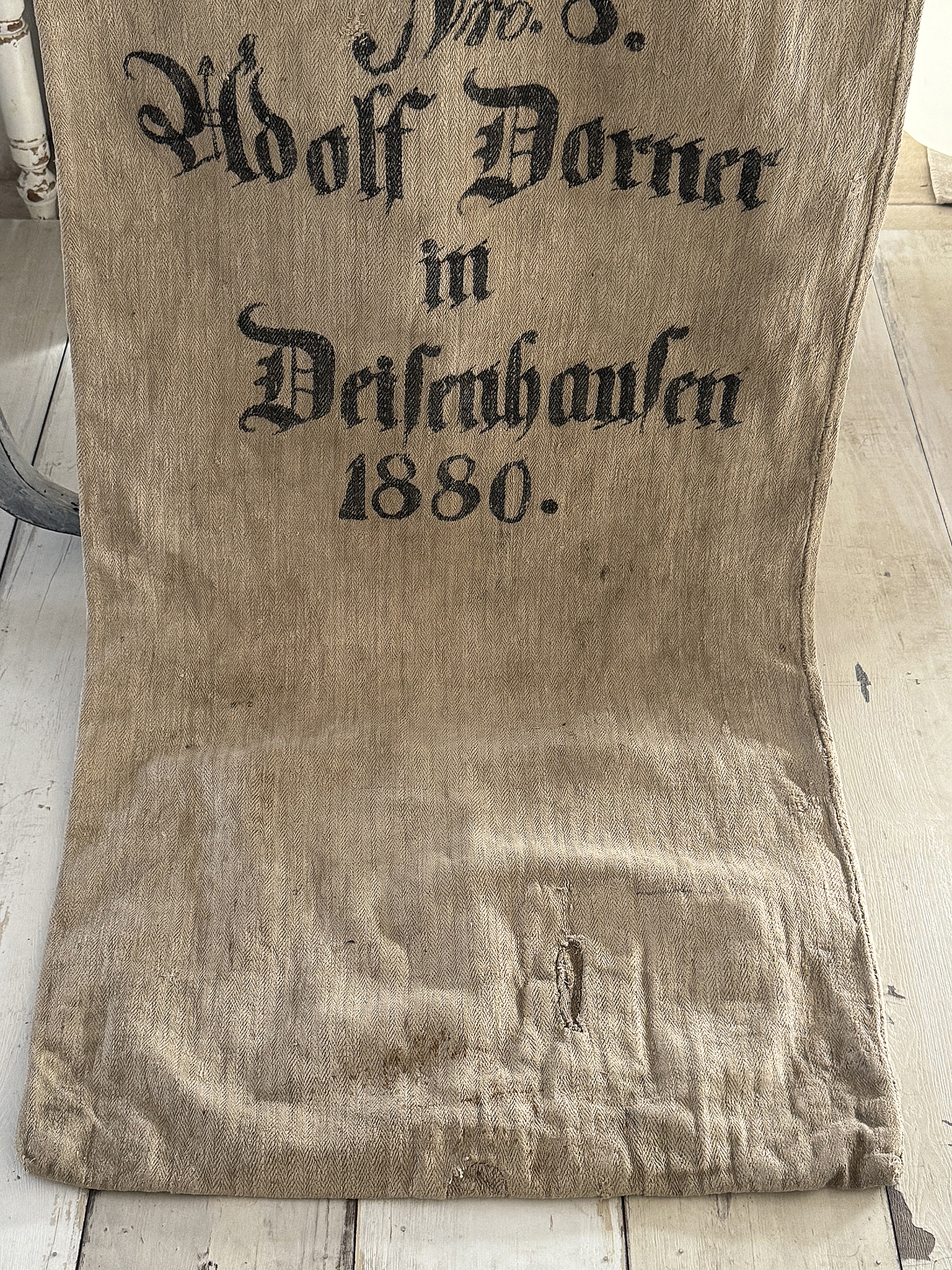 Historischer Leinensack / Getreidesack von 1880 mit Originaldruck***