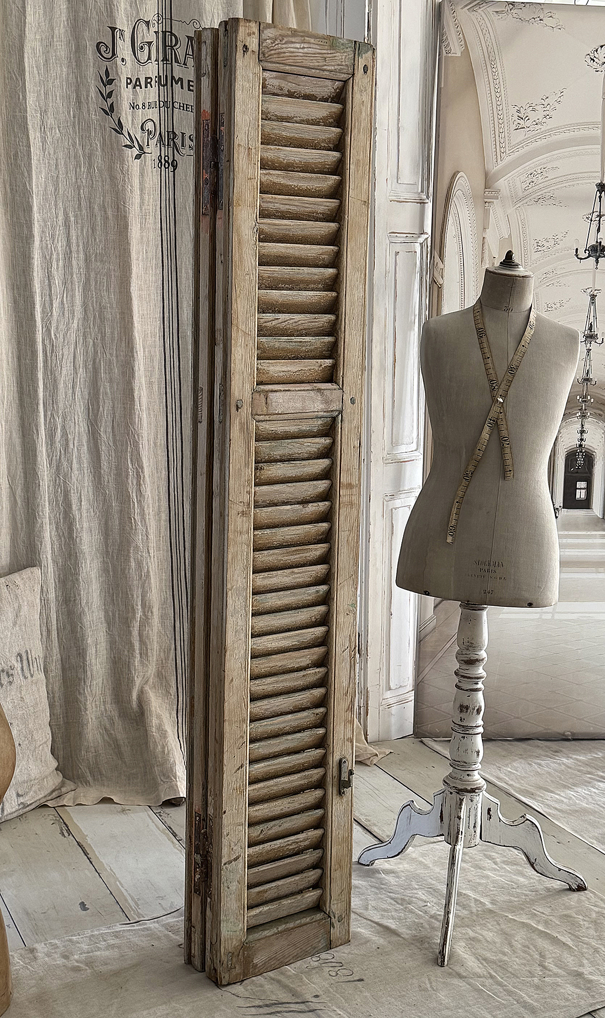 Vintage-Schätzchen Lamellen-Paravent aus Frankreich***