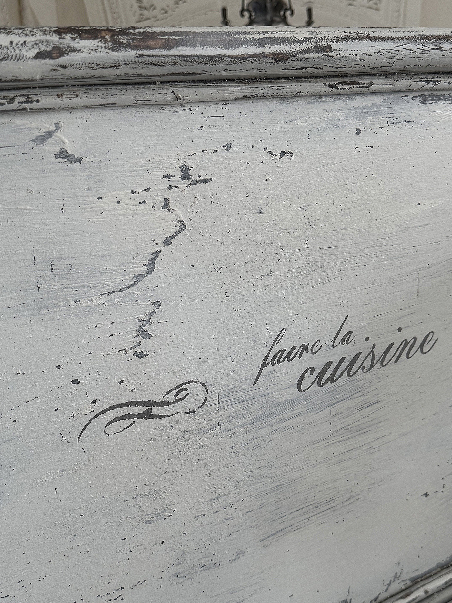  Altes Holztablett „La Cuisine“ im Shabby-Chic***