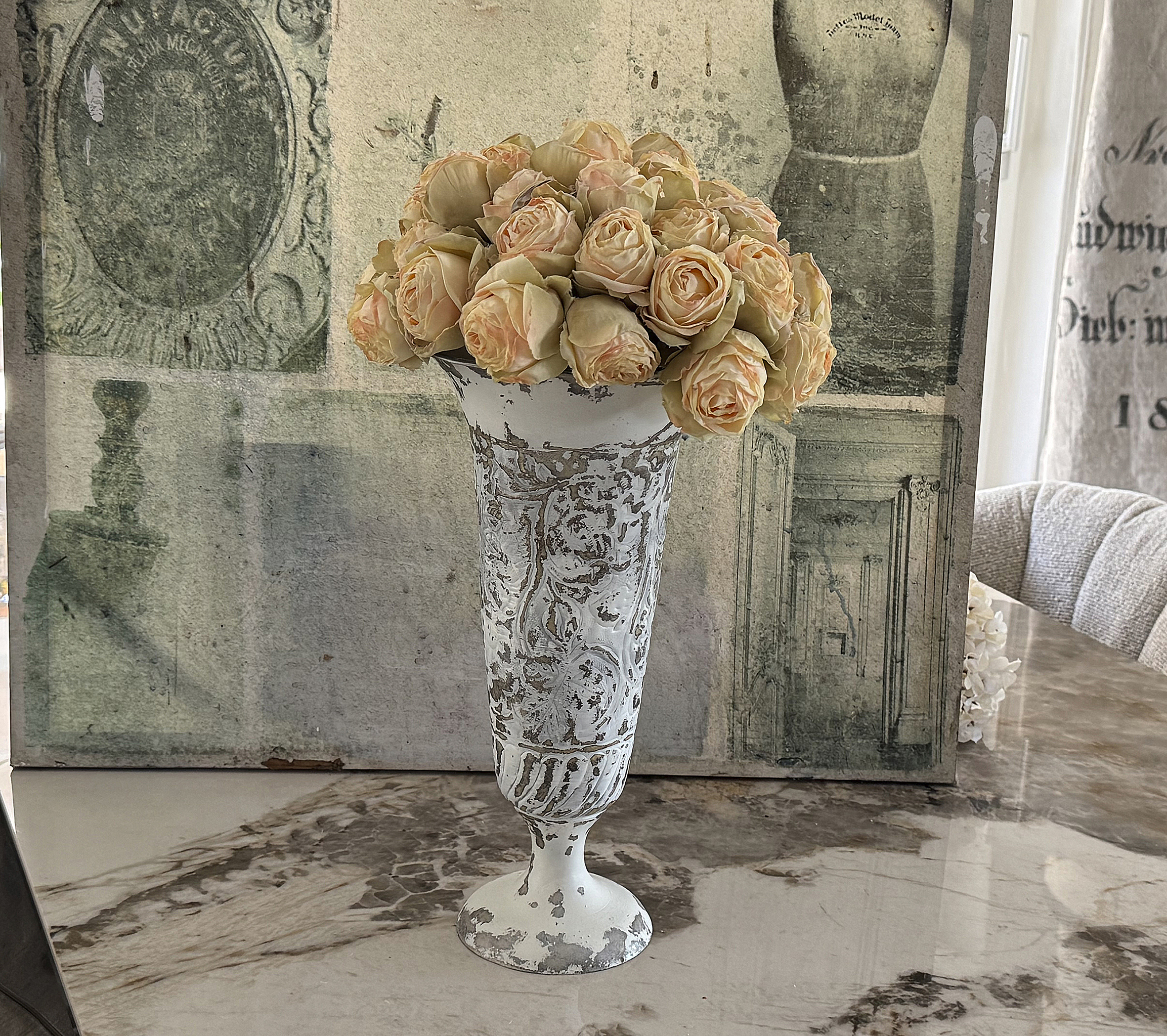 Elegante Vintage-Vase aus Frankreich mit Shabby-Charme***