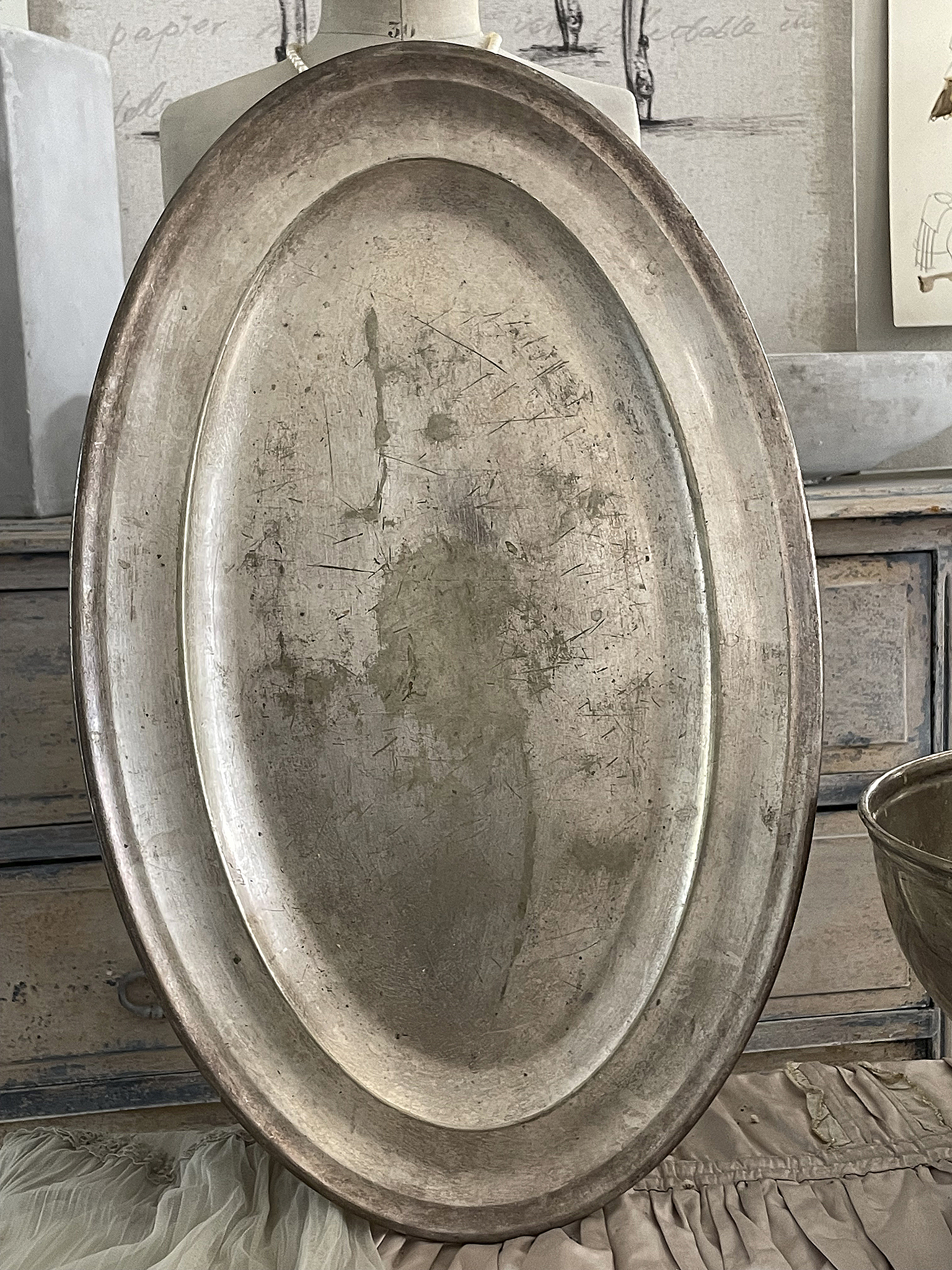 Imposante Platte mit Schale Vintage*** Imposante Platte mit Schale Vintage***