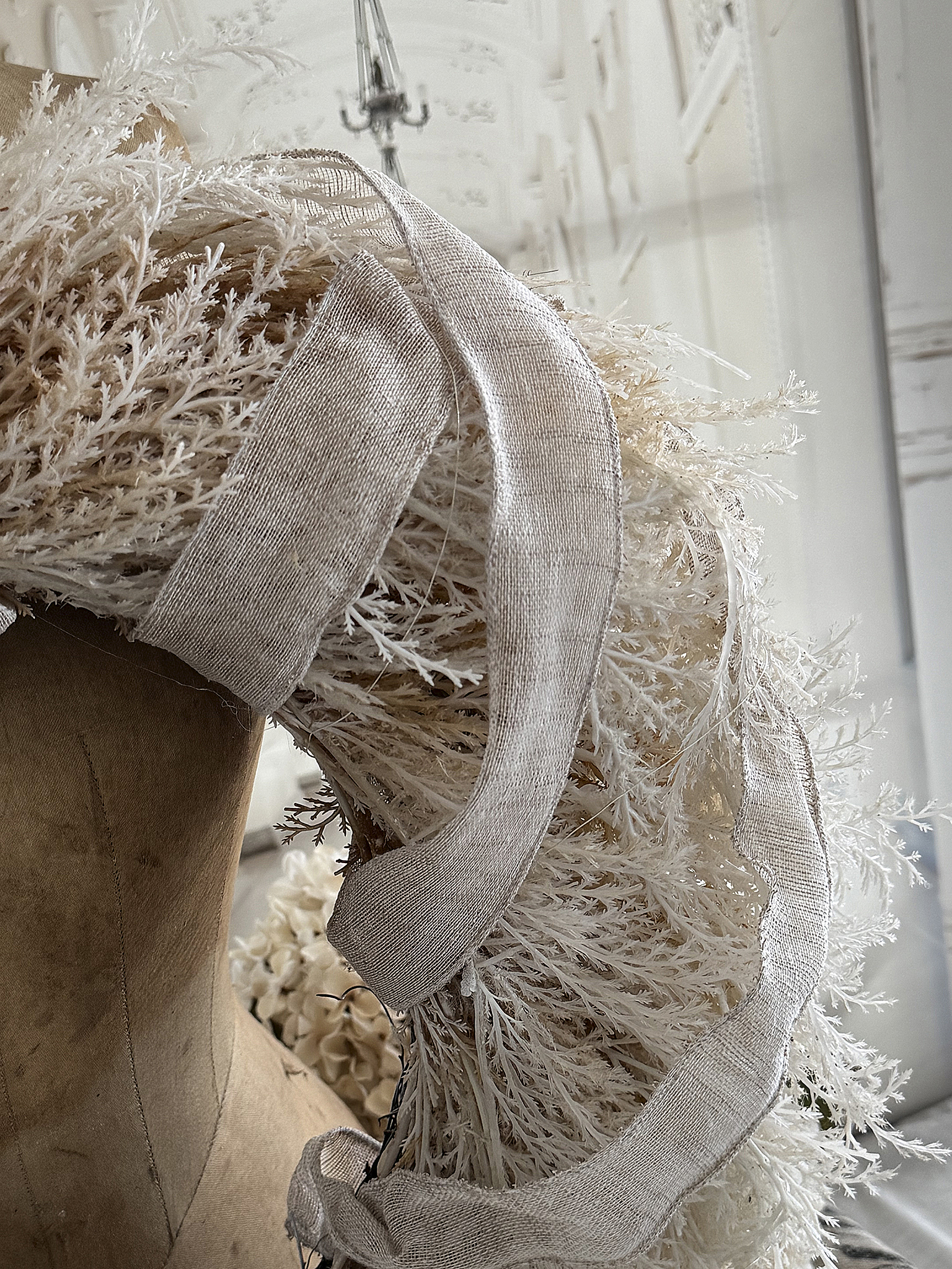 Großer Vintage-Kranz aus zartem Farn***