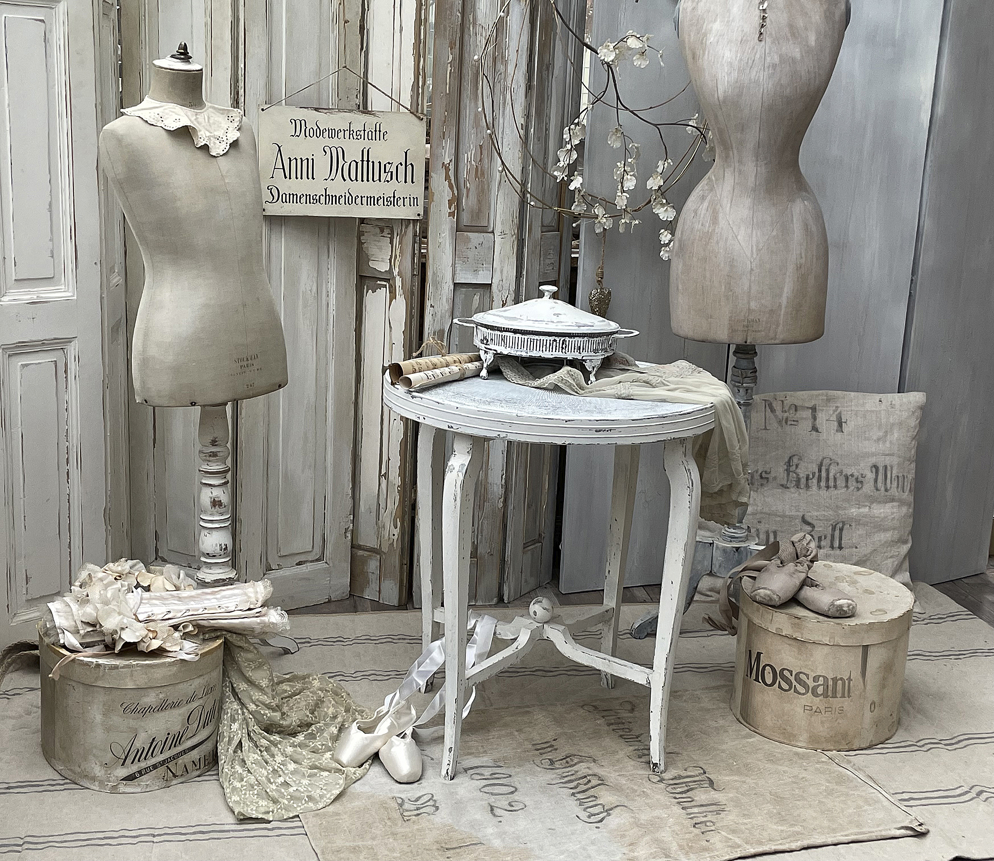 Runder Shabby Tisch/Beistelltisch-Brocante***