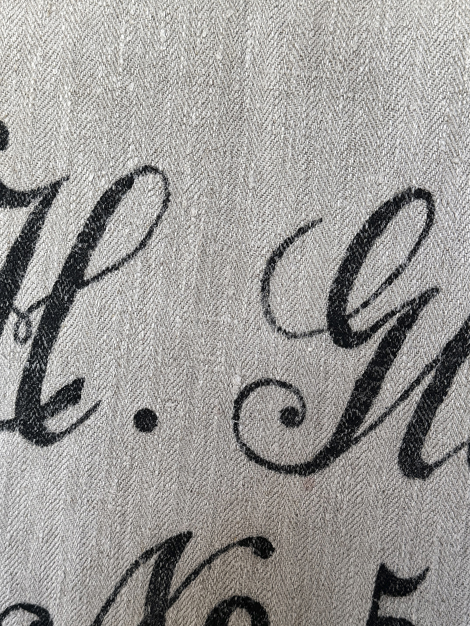 Alter Leinensack/ Mehlsack Schreibschrift No.5***