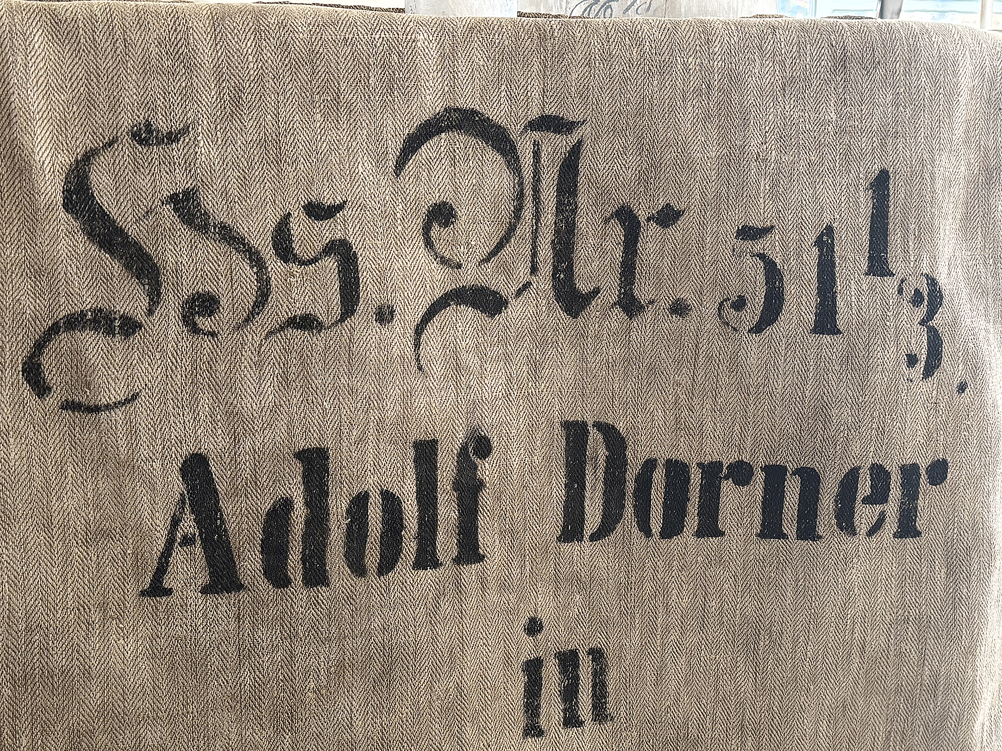 Alter Leinensack / Getreidesack von 1910 mit Originaldruck***